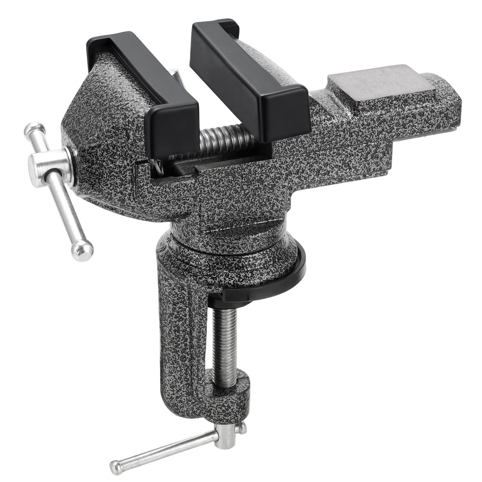 DAKFOOK 70mm Table Vice Clamp, 360° Swivel Base Bench Vise Clamp, Portable Cast Iron Heavy Duty Vice for Workbench, Woodworking, Drilling, Metalworking