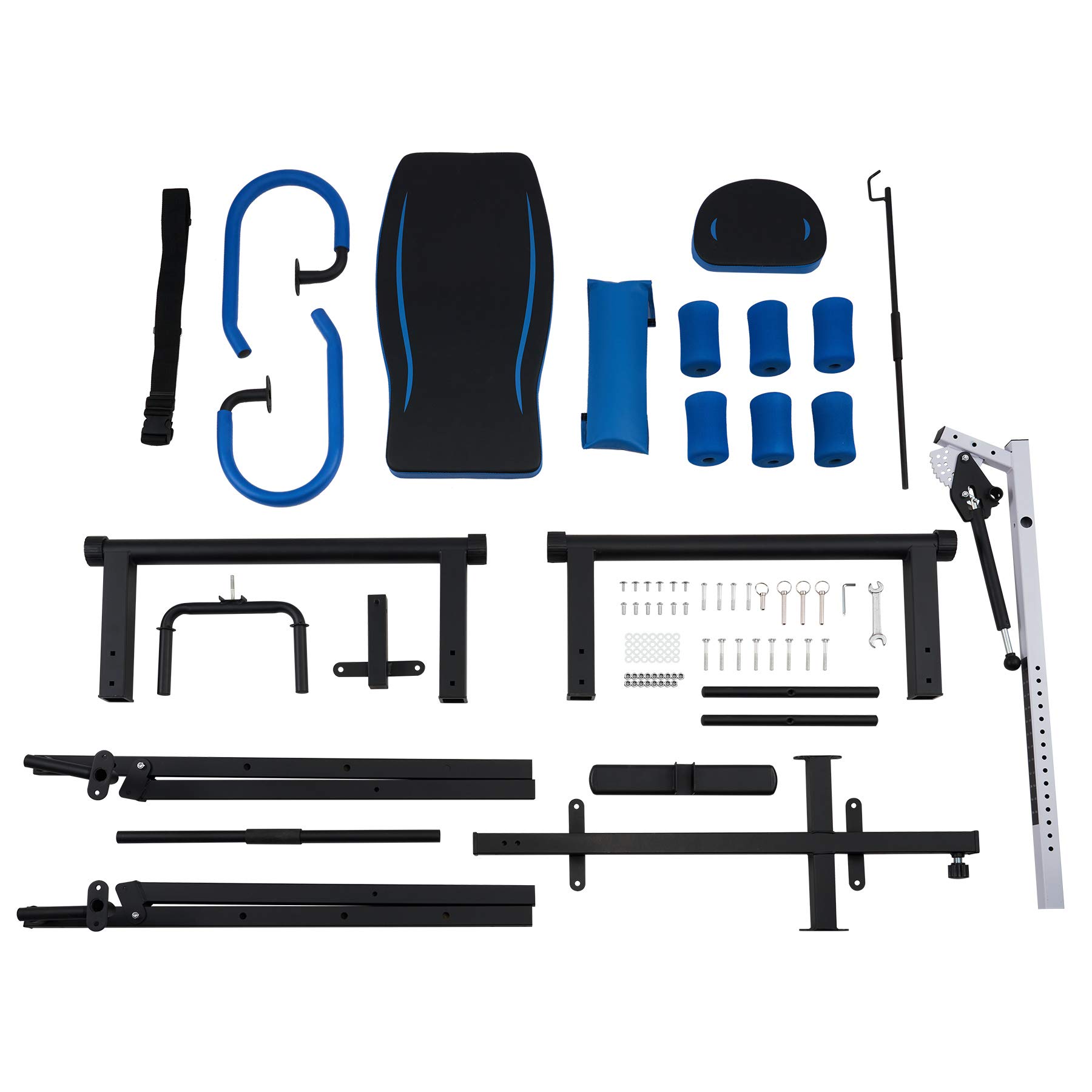 Panca a Inversione Gravity Altezza Regolabile 130 e 185 cm con Supporto Lombare Pieghevole Tavolo di Inversione Gravitazionale Macchina per Allenamento Muscolare Blu