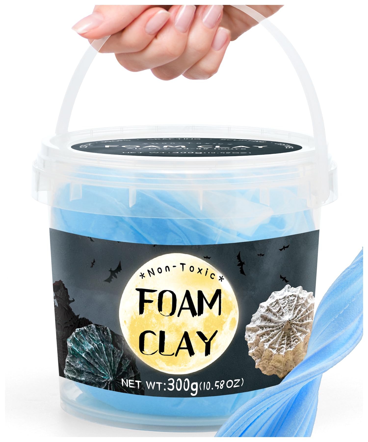 Sky Blue Moldable Cosplay Foam Clay (300 Gram) Air Dry Clay - High Density and Perfect for Intricate Designs | Figures | Masks | Craft Projects | Great for Cutting with Tools, Sanding or Shaping