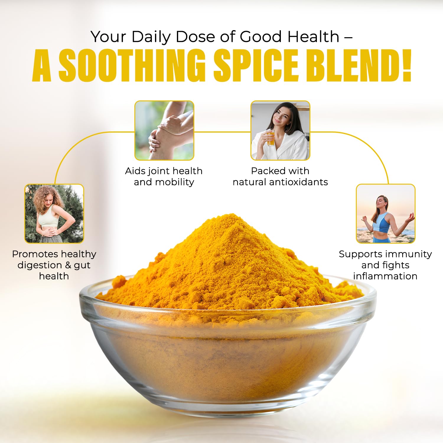 Aranyam Lakadong Turmeric Drink Mix - 100g | Infused with Black Pepper & Ginger - High Curcumin (7-12%) | Haldi Powder for Golden Milk, Latte, Herbal Tea & Health Drinks | Lakadong Turmeric Powder from Meghalaya 2