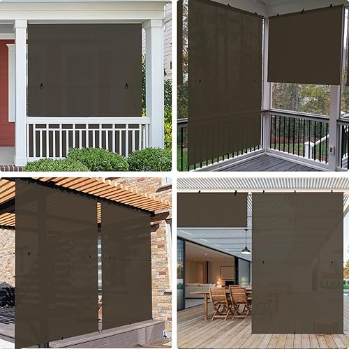 Miniatura 2 de E&K Sunrise - Persiana enrollable para exteriores de 4 pies de ancho x 6 pies de alto, persiana enrollable para patio, sin cable, plegable,