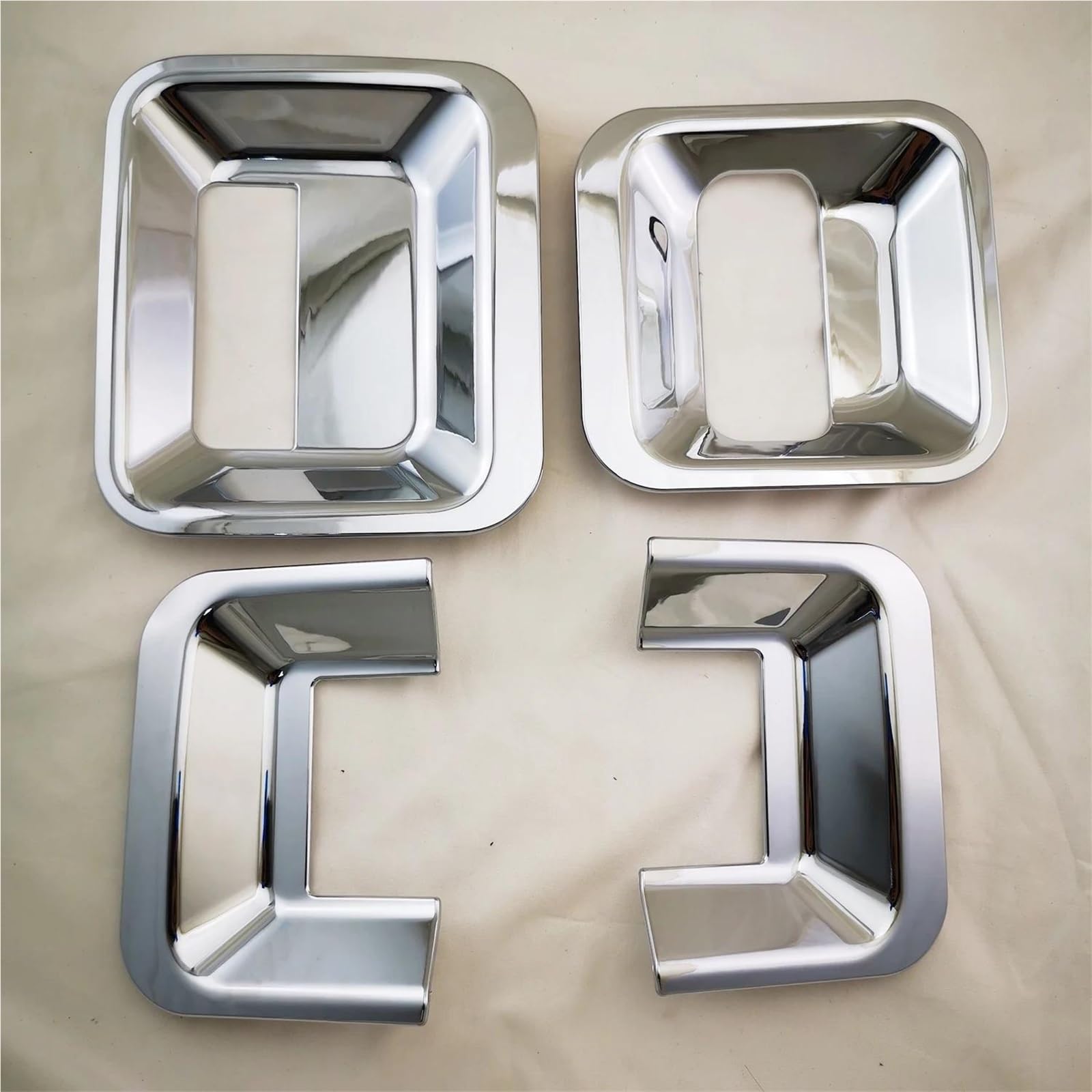 YUEYZHK ABS Chrome Car Door Handle Bowl Covers Trim Paste Style for Ford for Transit for Tourneo MK6 MK7 2007 2008-2013(Bowl Cover)