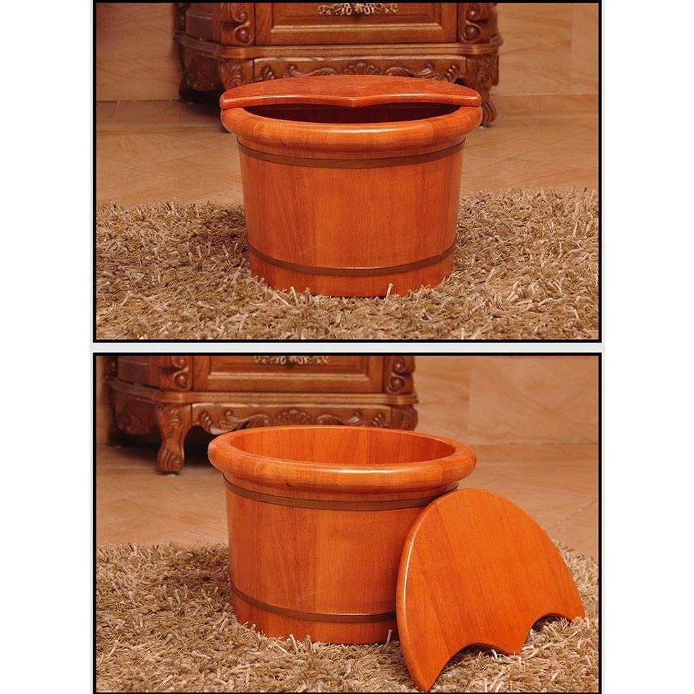 Secchio per pediluvio in Legno, Vasca idromassaggio per pediluvio, vaschetta per Piedi ammollo, Secchio per pediluvio con Coperchio, vaschetta per pediluvio per Adulti, Secchiello in Legno per