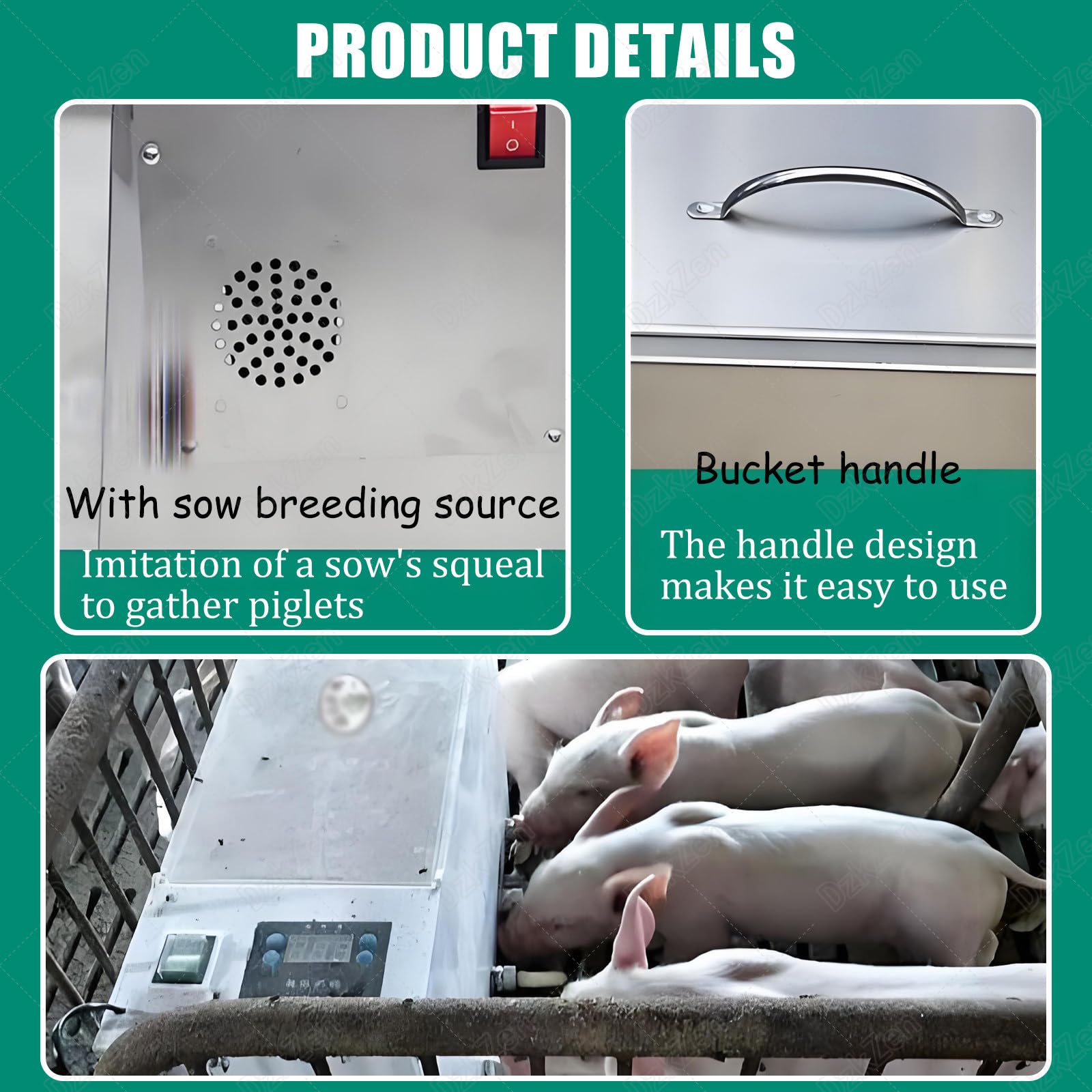 Ferkel Stillflasche Feeder 15L 20L, Edelstahl Lamm Futterstation mit 10-14 Silikon Schnuller, für Neugeborene Tiere Trinkmilch