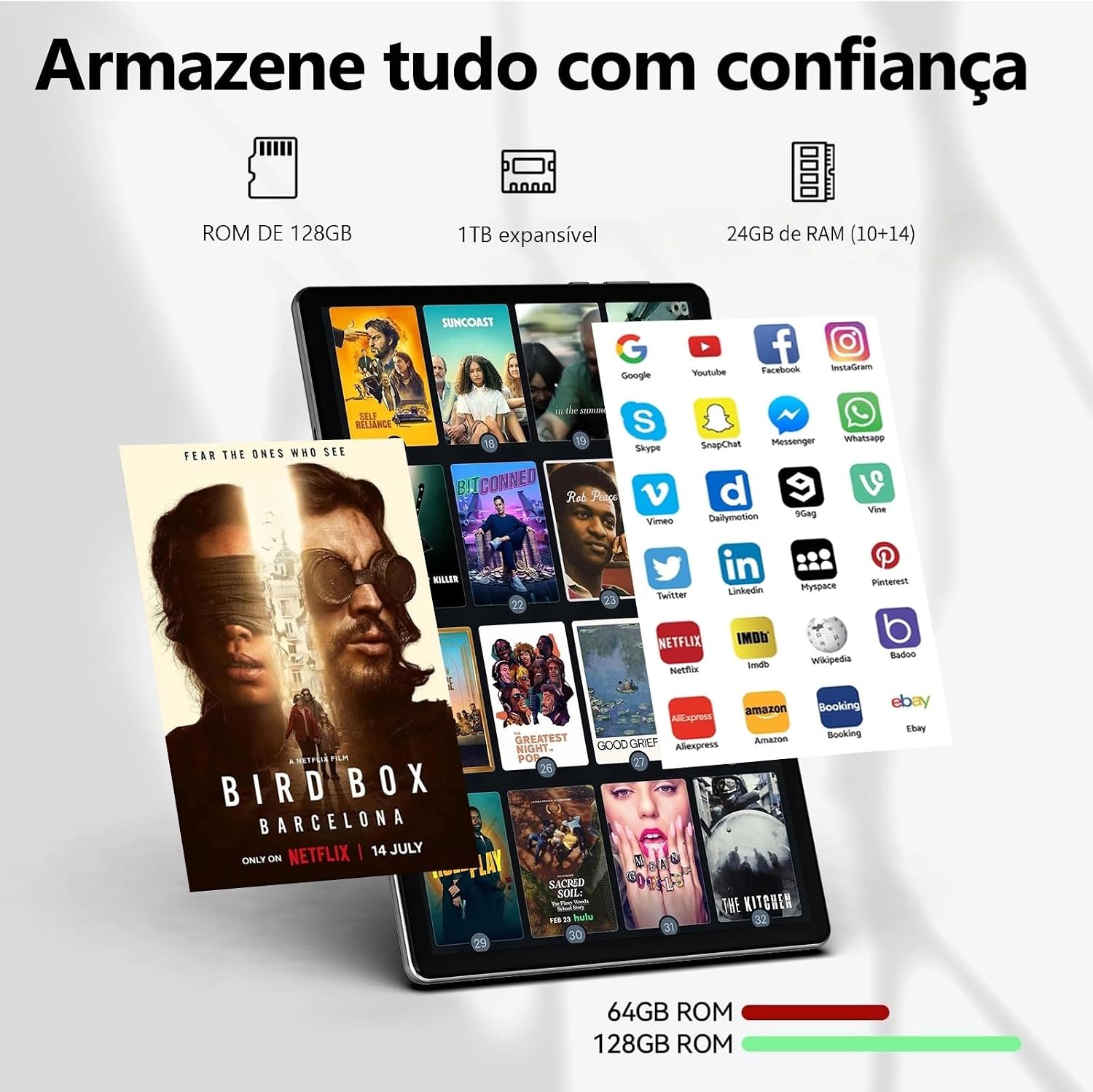 MARVUE Pad Tablet, Android 14, tablet 10,1 polegadas, Com Caixa, 24GB, tablet 128GB, Wi-Fi, Expansível até 1TB, Processador Octa-Core,GMS, Câmera Traseira de 12MP,Câmera Frontal de 5MP,azul