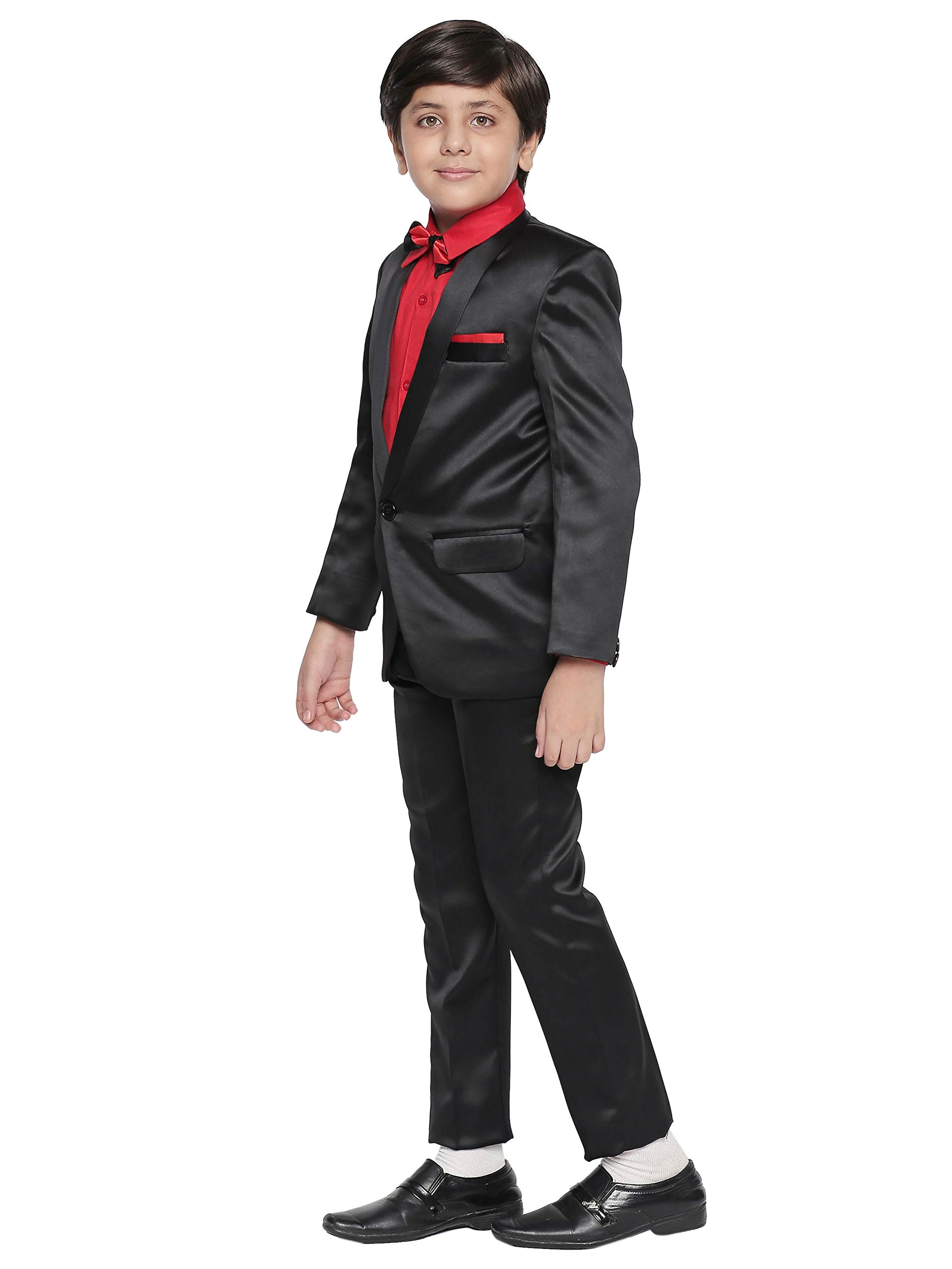 Jeetethnics Boys Black Coat Suit Set with Shirt and Trousers (9055AJ)