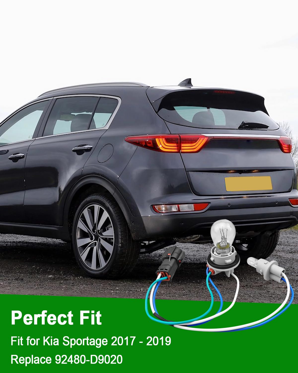 Rear Tail Light Lamp Socket and Wire Harness Fit for Kia Sportage 2017-2019