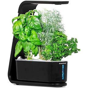 AeroGarden Harvest Lite in Black, Soil-Free Indoor Hydroponic Garden with LED Grow Light for Year-Round Gardening of up to 6 Herbs and Vegetables