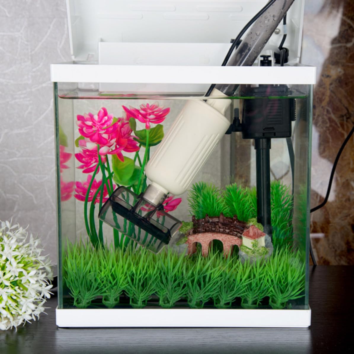 Artibetter Herramienta Eléctrica para Grava de Acuario con Drenaje Rápido