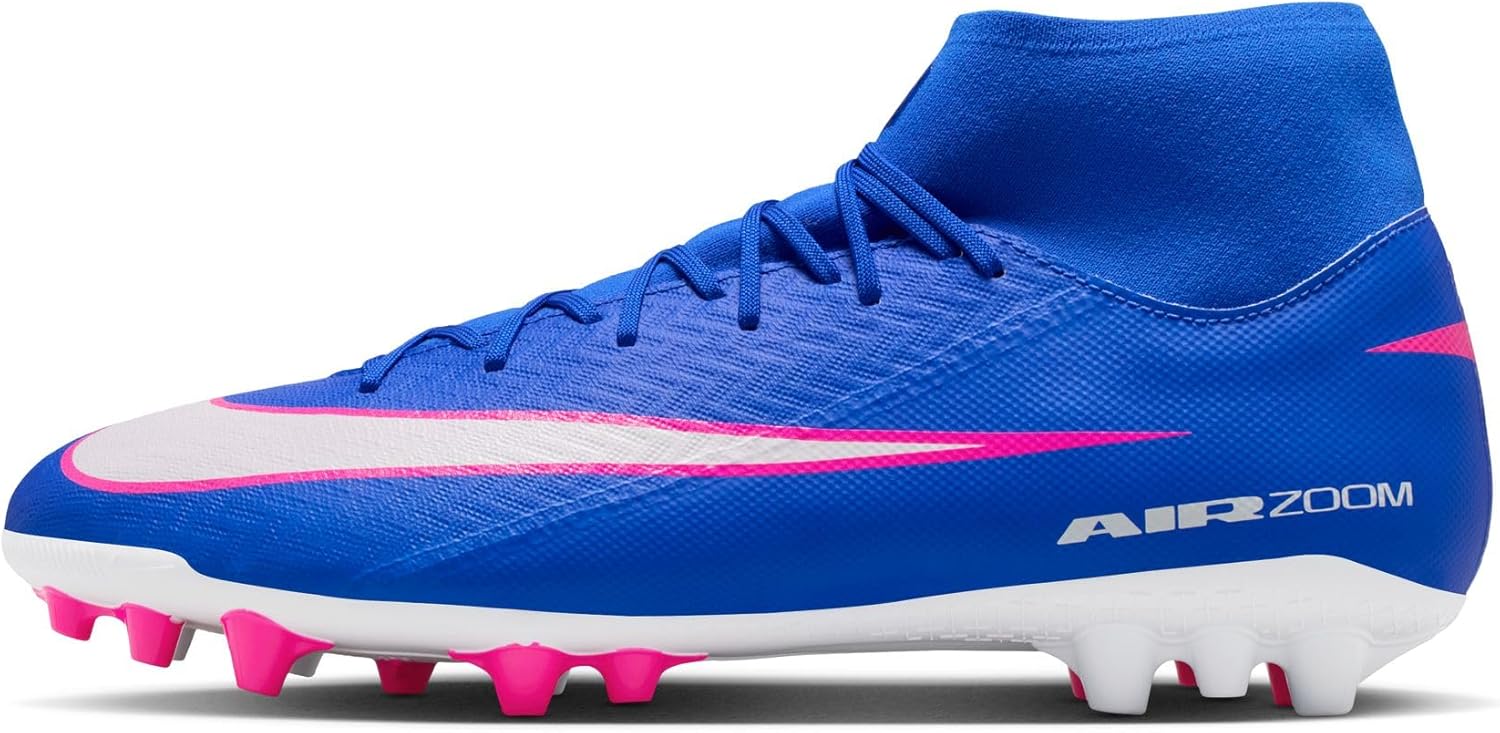 Nike Mercurial Superfly 10 Academy Artificial-Grass High-Top Soccer Cleats (Racer Blue/White)