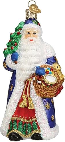 Old World Christmas Regal Father - Adorno de cristal soplado para árbol de Navidad, decoración navideña hecha a mano, colección Santa