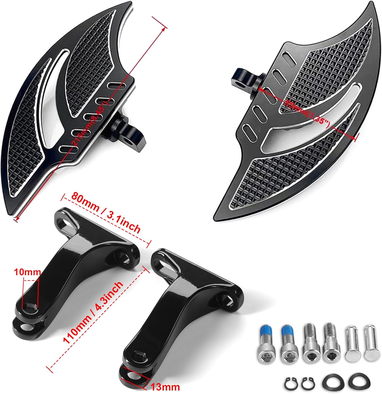 Touring road glide Floorboards driver passenger footboards for Harley street glide FLHX Ultra Classic FLHTCUTG Road King and Softail (Front + Rear)