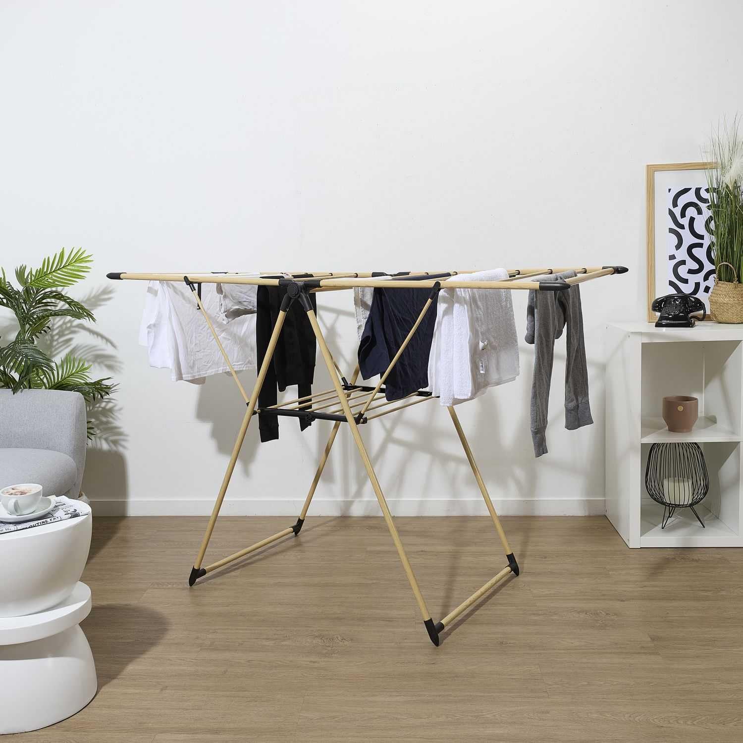 JE CHERCHE UNE IDÉE - ME0055 Tendedero de Ropa 18M - Diseñado para Gran Capacidad de Secado - Acero Inoxidable - Fácil de Guardar - Montaje Sencillo y Rápido