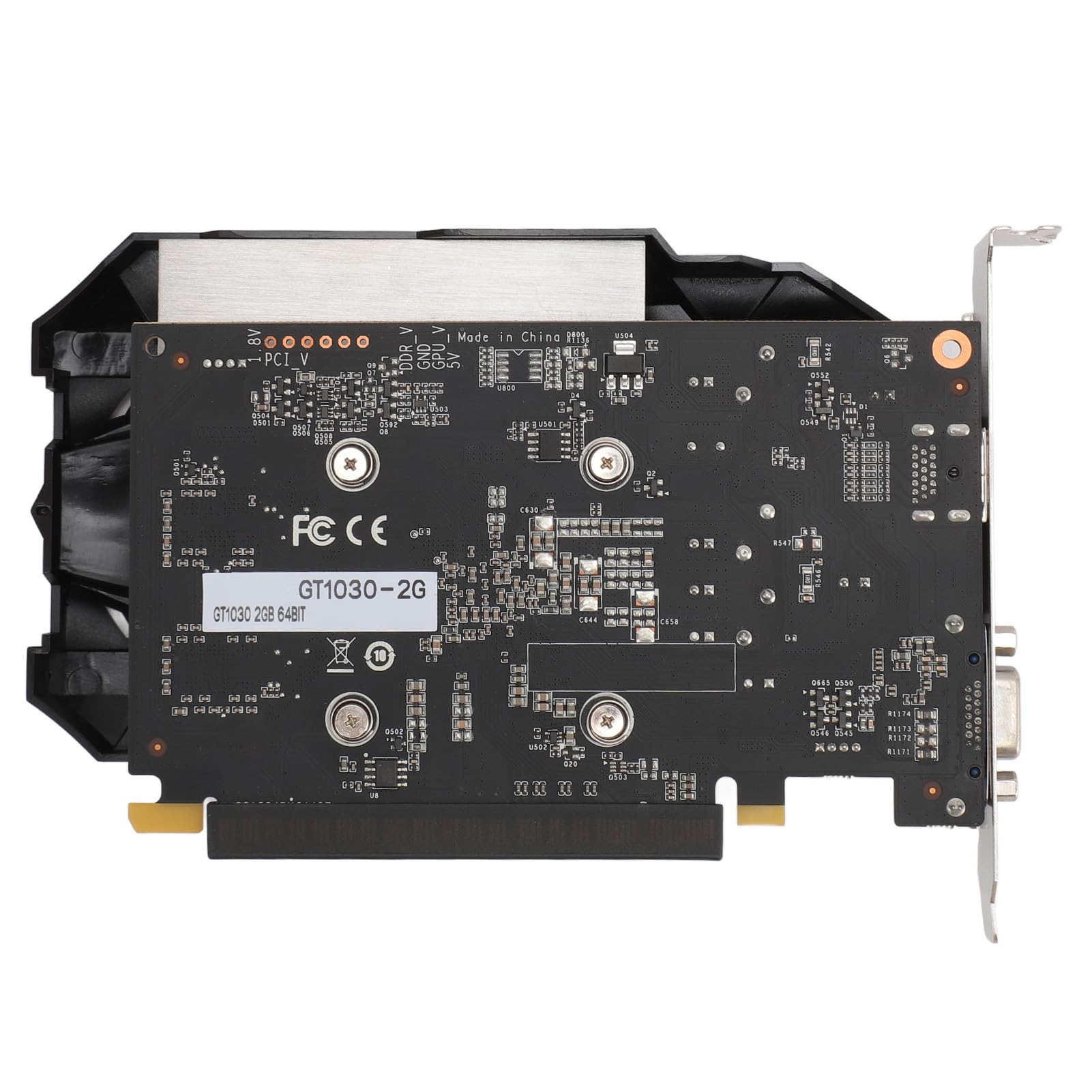 LICAEVEY Scheda Grafica GT1030 2GD5 2 GB GDDR5 64 Bit - Scheda Multimediale e per Giochi a Basso Profilo con Ventola di Raffreddamento Efficiente, Uscite PCIe 2.0, HDMI e VGA