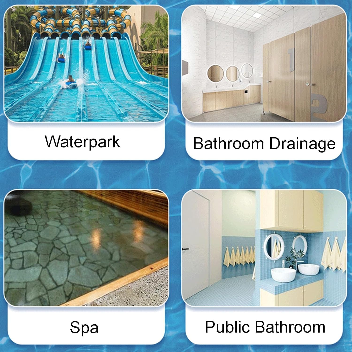 Griglia di Scarico per Piscina da 9,87" – Confezione da 6 Griglie di Troppo Pieno in plastica Resistente per Un drenaggio efficiente di Piscine, vialetti e patii, griglia Bianca per Una faci