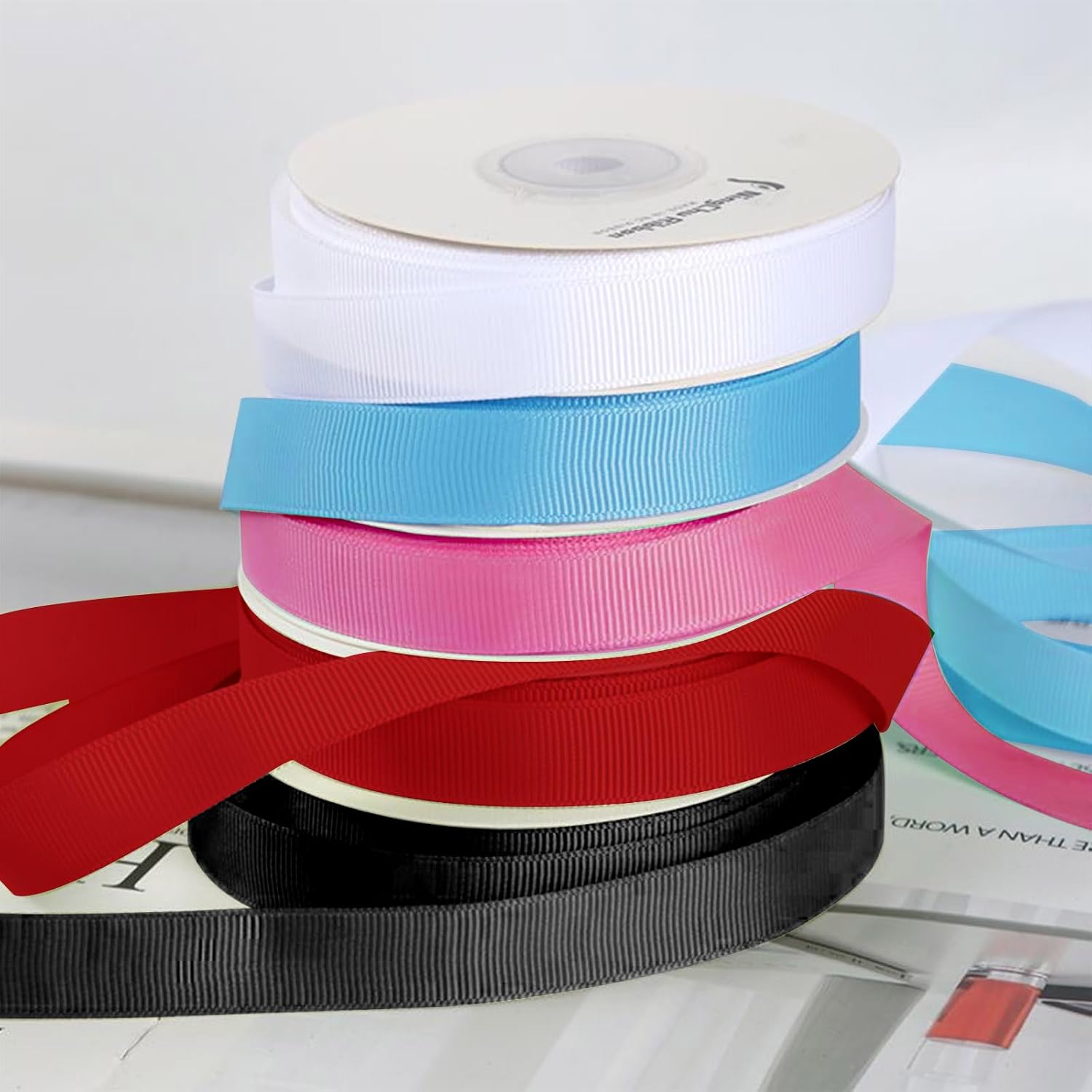 Red Grosgrain Ribbon 1 Inch X 50 Yards | For Crafts, Gift Wrapping, Hair Accessories, Wedding Decor, Bow Making
