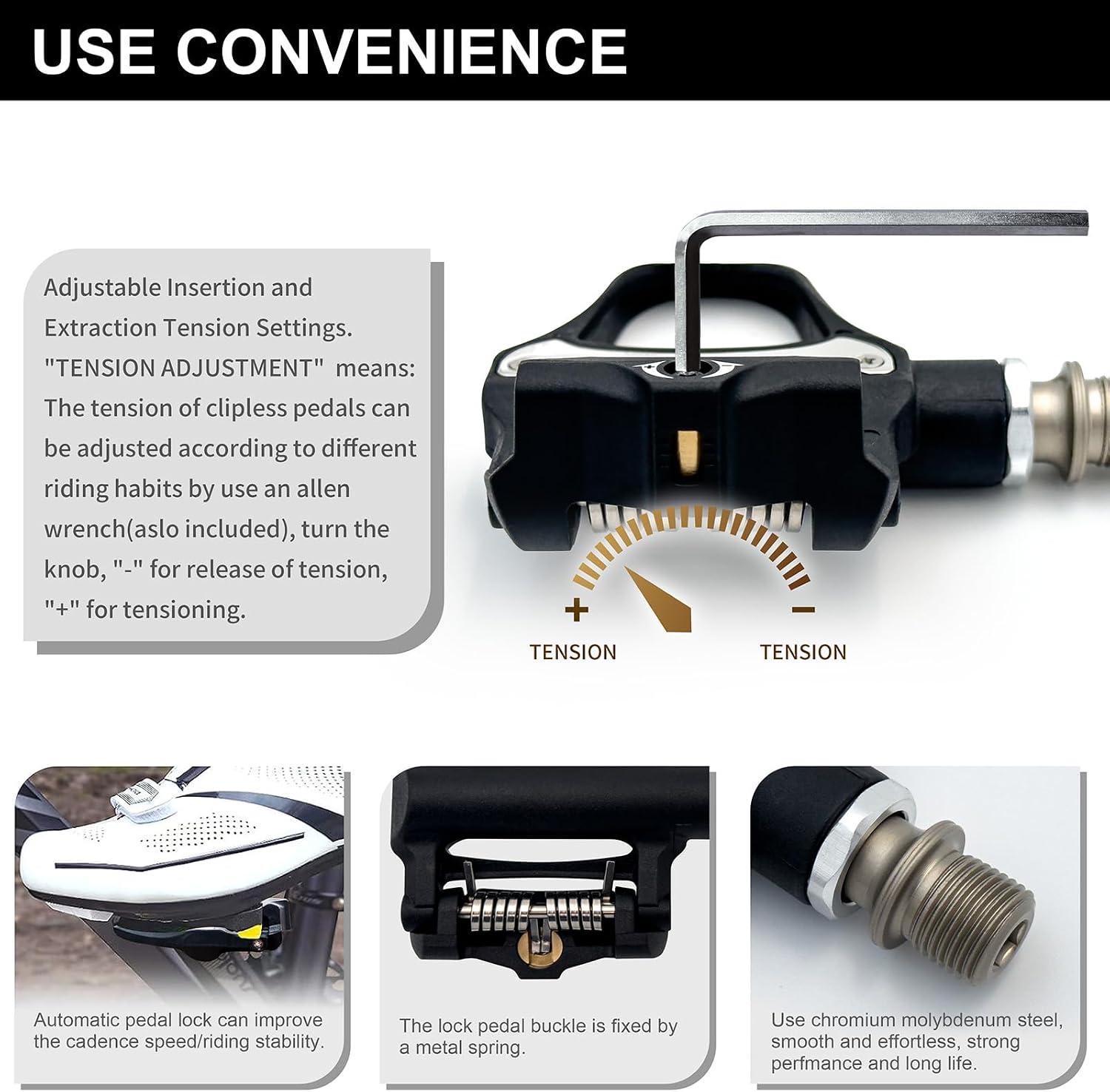 Road Bike Clipless Pedals Compatible with SPD-SL Cleats | Lightweight Nylon Body, Wide Platform & 9/16", Sealed Bearings, with 3-Bolt Cleats Set for Road/Indoor Cycling
