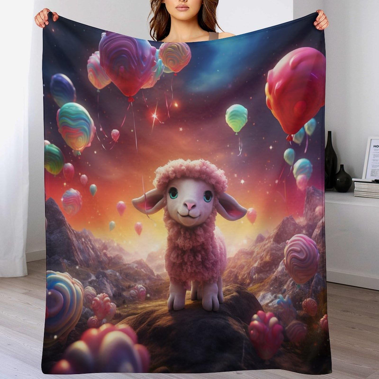 Couverture canapé mouton pour soirées cocooning et voyages en flannel chaude
