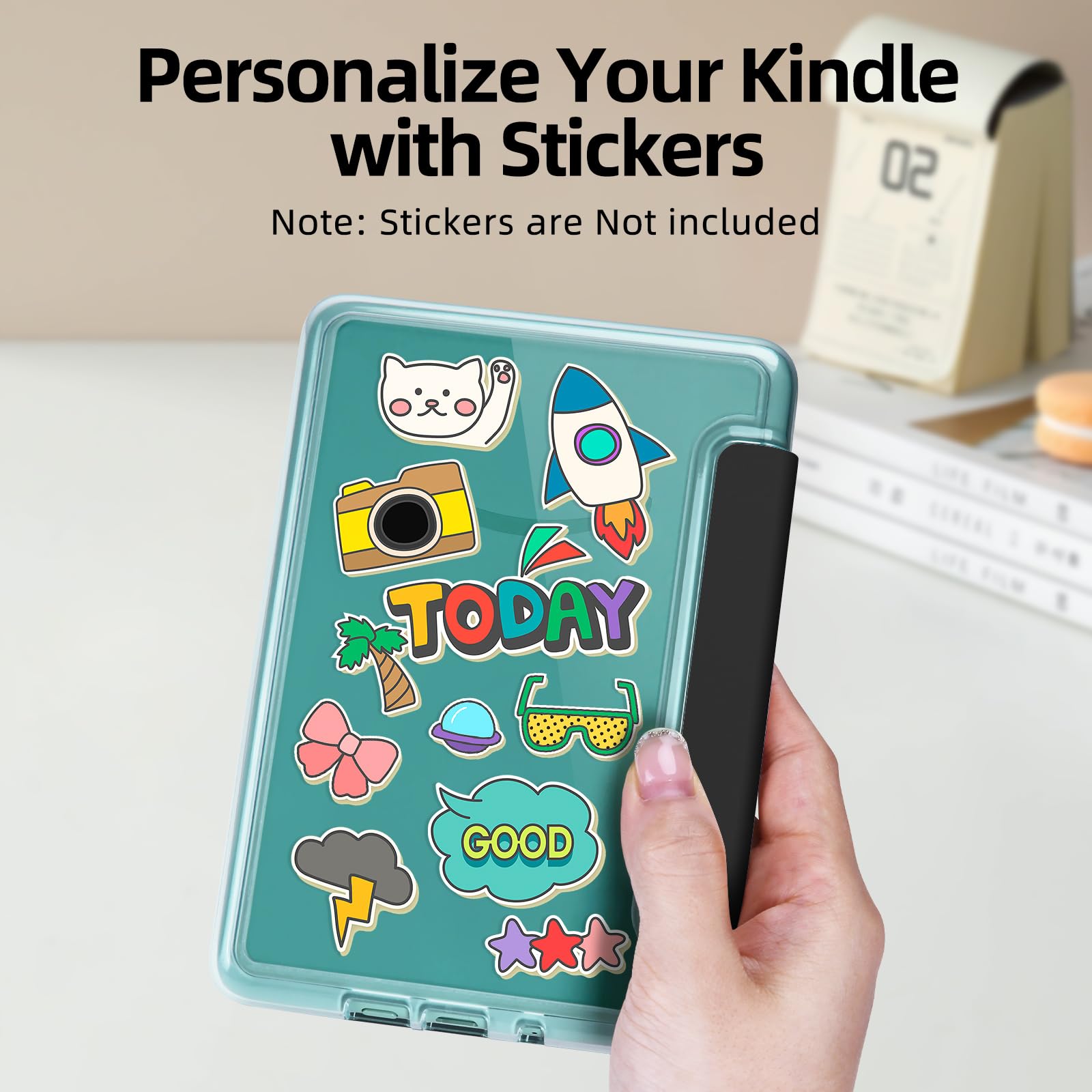 Schutzhülle für Kindle Paperwhite 12. Generation 2024 und Kindle Colorsoft Signature Edition, 17,8 cm (7 Zoll), leichtes PU-Leder und transparente Hartschale mit Handschlaufe, automatischer