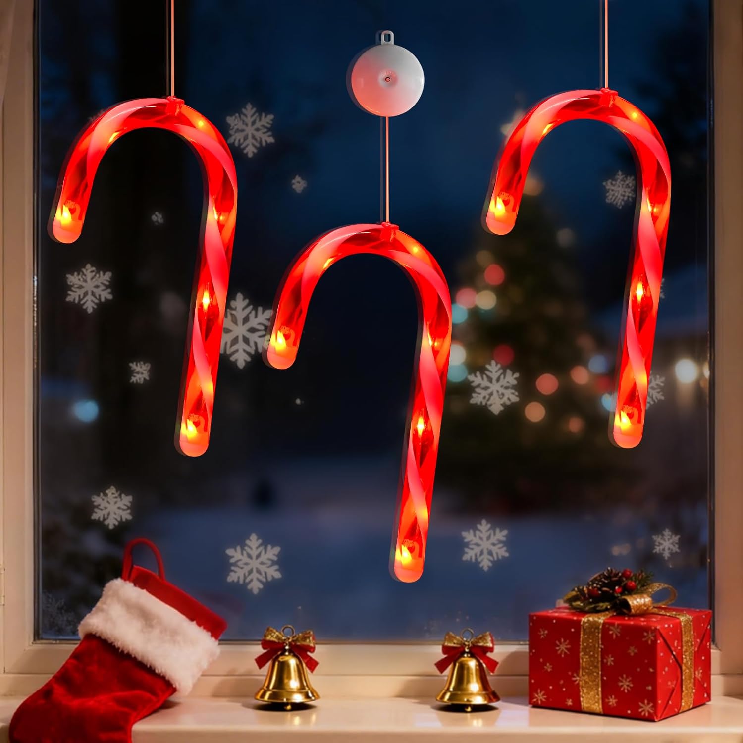 3 Pack Christmas Window Lights Decorations with Timer,Battery Powered Red Lighted Candy Cane LED String Sucker for Xmas 2026 Hanging Fireplace Window Indoor Decor 3 Pack Christmas Window Lights Decorations with Timer,Battery Powered Red Lighted Candy Cane LED String Sucker for Xmas 2026 Hanging Fireplace Window Indoor Decor