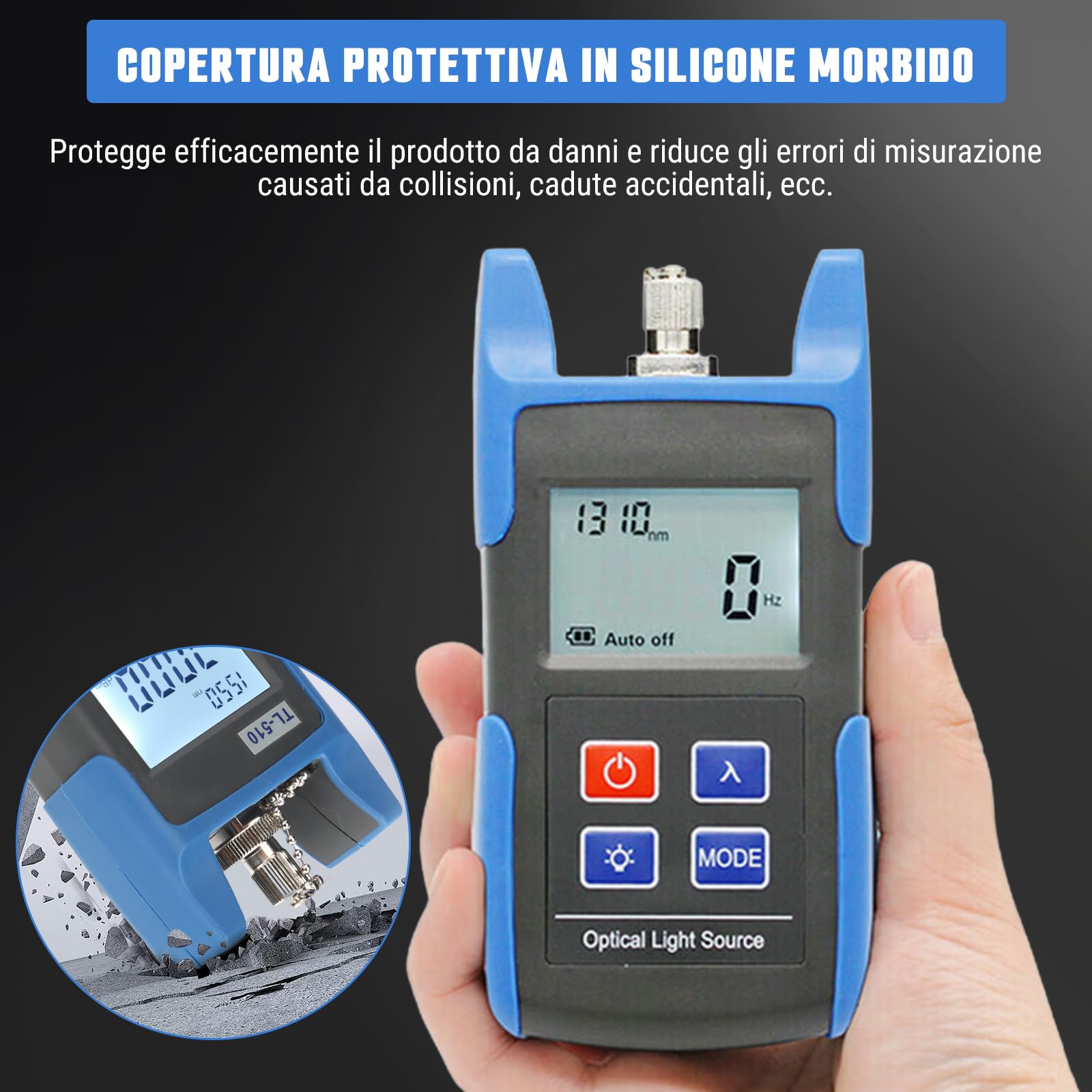 Tester elettrico TL510 misuratore di potenza ottica, rilevatore di potenza ottica con strumento di misura ad alta precisione -70~+10dBm