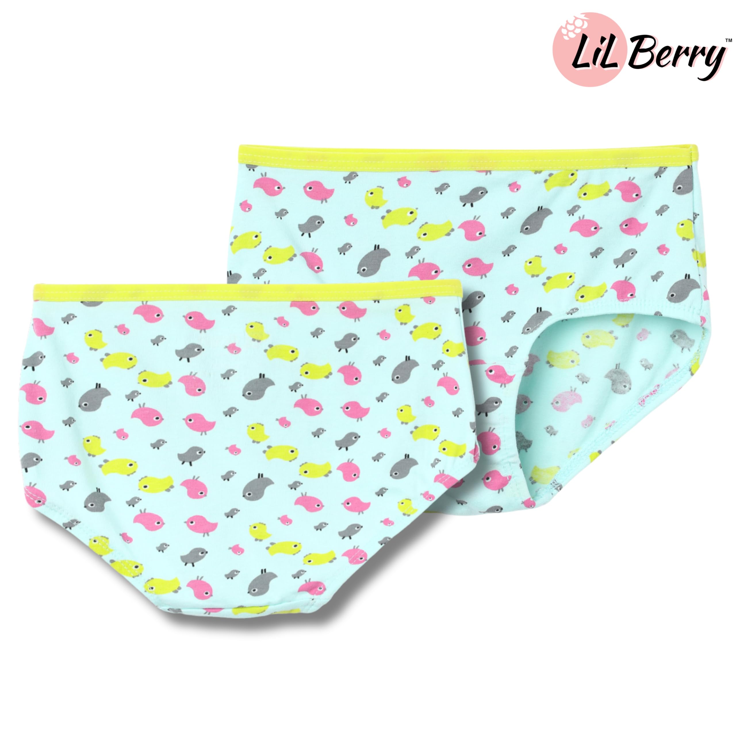 Lil Berry Girls Hipster (Panties Pack of 3) | Super Combed Cotton Elastane Kids Innerwear | Soft Stretch Briefs for Girls | AZO-Free Dyes (10-12 Yrs, Combo 1) 1