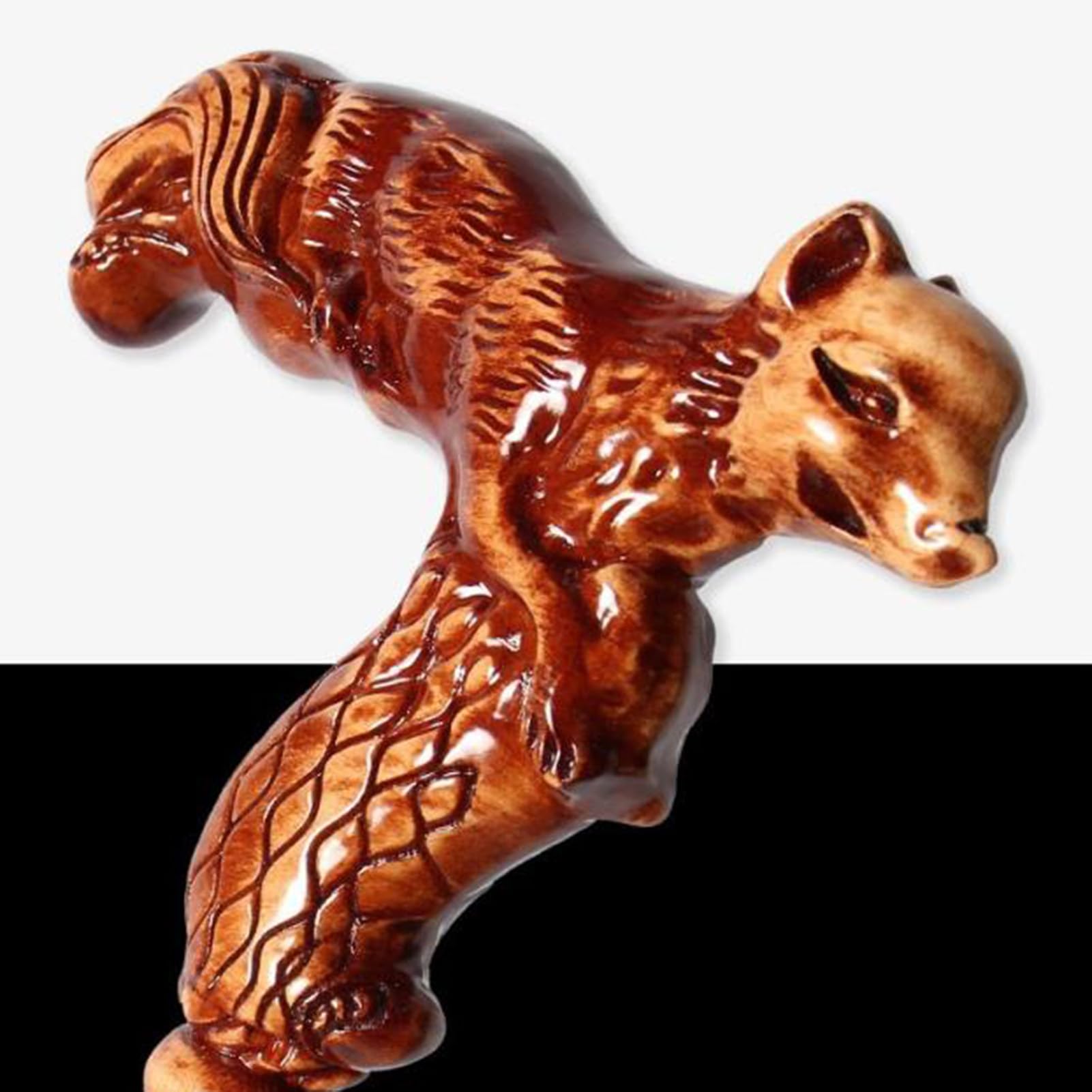 Chausse-pied Ancien En Corne Et Bambou - Tête De Chien/renoir Terrier (accessoire Vintage)