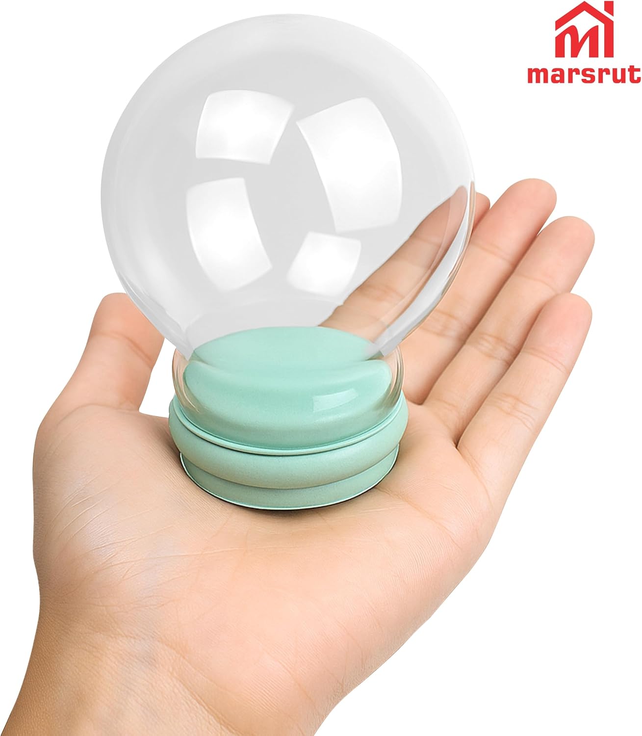 DIY Empty Glass Snow Water Globe Snowglobe Kit 2-1/2" (65mm) Outer Diameter, Replacement Repair Mini Making Clear Plastic Ball with Snowflake, Small Christmas Craft Decoration