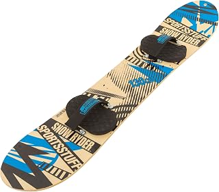 SportsStuff Snow Ryder 130cm Kids Beginner Snowboard - Durable Hardwood Sled for Slopes, 80-150lbs Riders