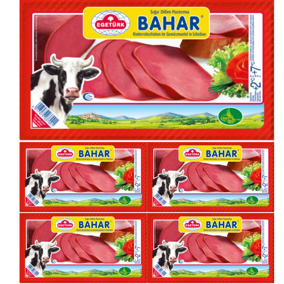 Egeturk Bahar Pastrami Bœuf Pastirma Salami goût turc viande halal 100 g x 5 paquets par Pufai