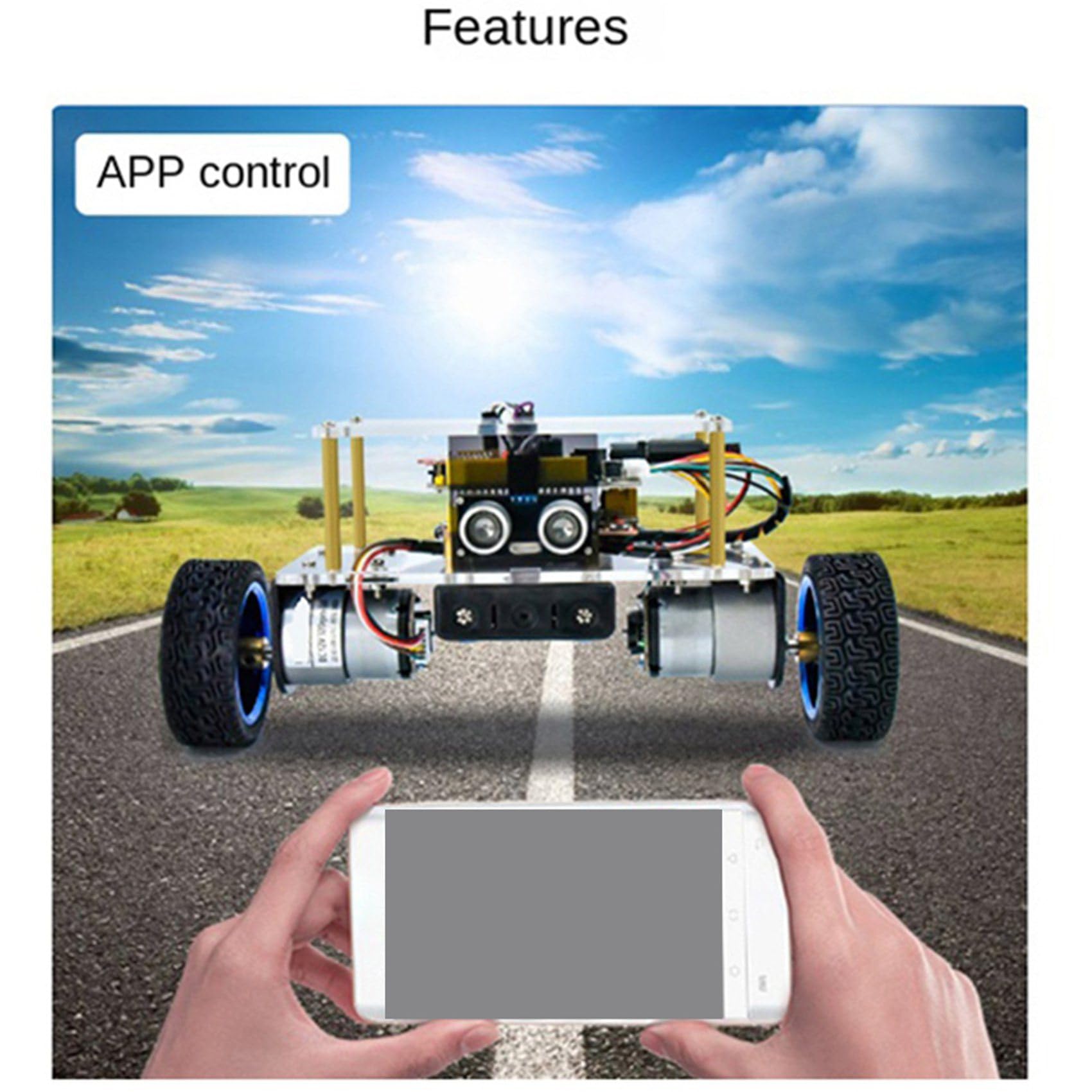 2X Programowanie Inteligentnego Robota Bluetooth Samochodowy Zestaw Inteligentnego Robota Elektroniczny Zestaw Montażowy Pilot Zdalnego Sterowania Zestaw na Ukowy DIY