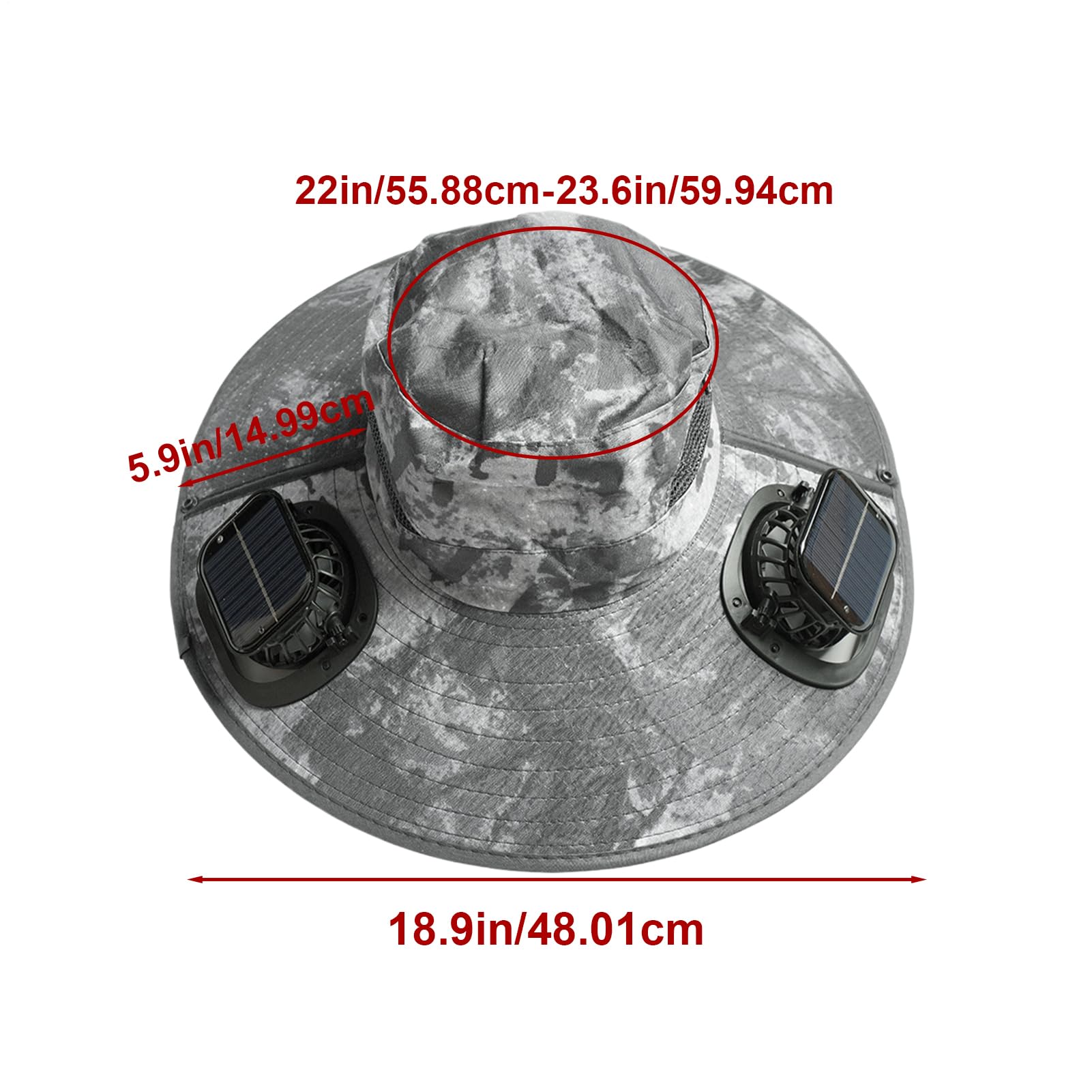 Cappello Ventilato Cappello Leggero con Ventilatore Solare E Protezione UV | Cappello a Tesa Larga con Ventilatore Solare Outdoor Attrezzatura Personale Per Spiaggia Pesca Campeggio Outdoor Viaggi