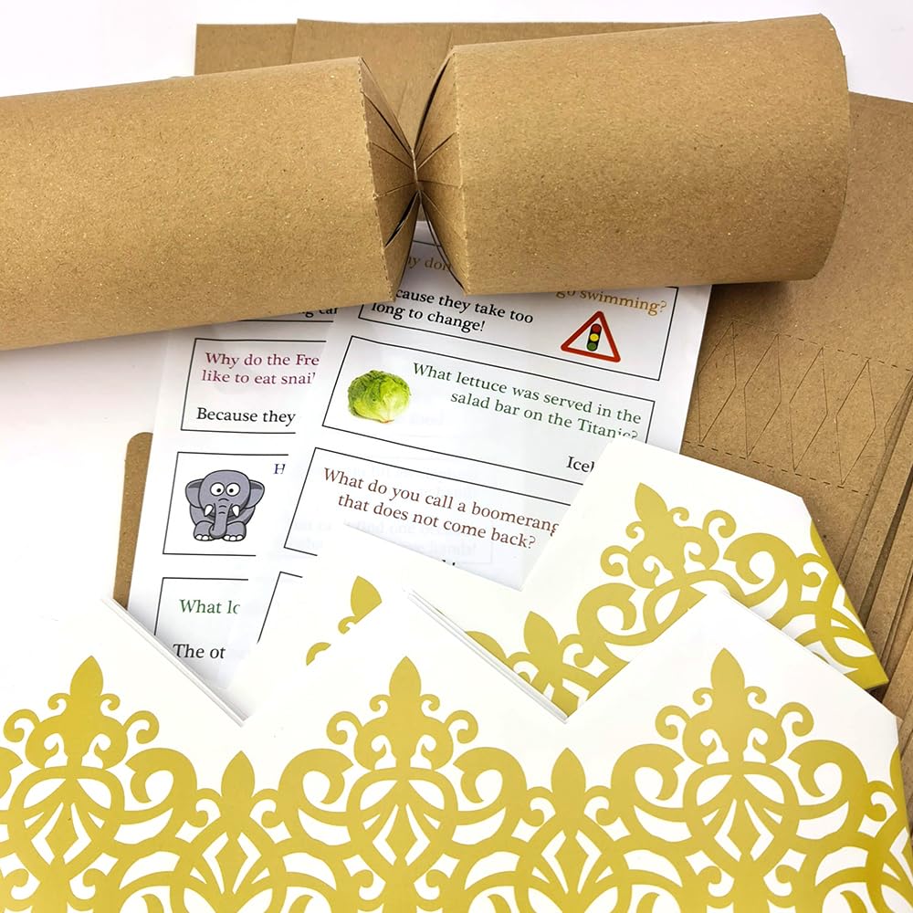 Bespoke by Crafty Capers 8 Large Natural Kraft | Make & Fill Your Own Cracker Making Craft Kit | Recycled