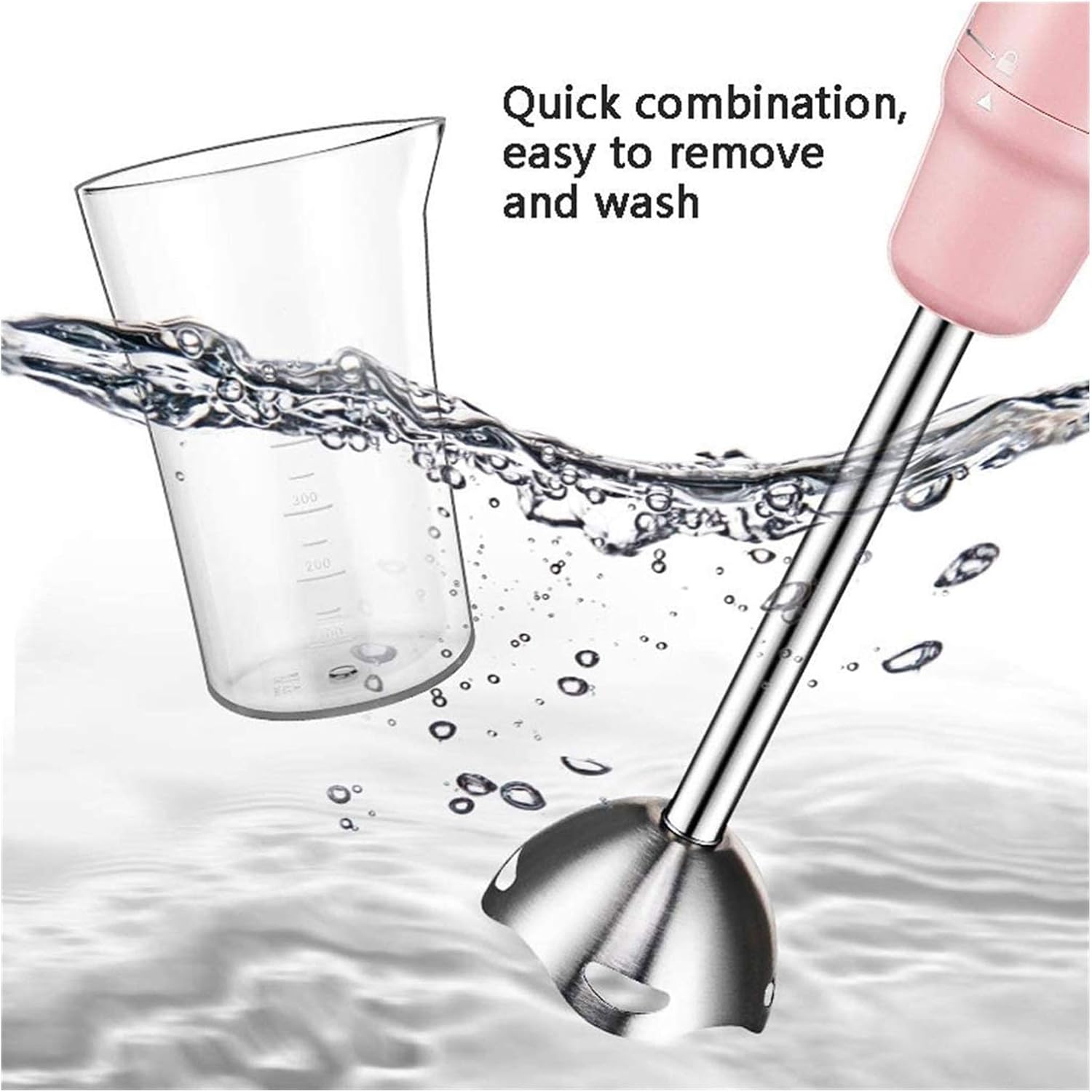 120 Watt Immersion Multi-Purpose Hand Blender Heavy Duty Copper Motor Brushed 304 Stainless Steel with Whisk Attachments