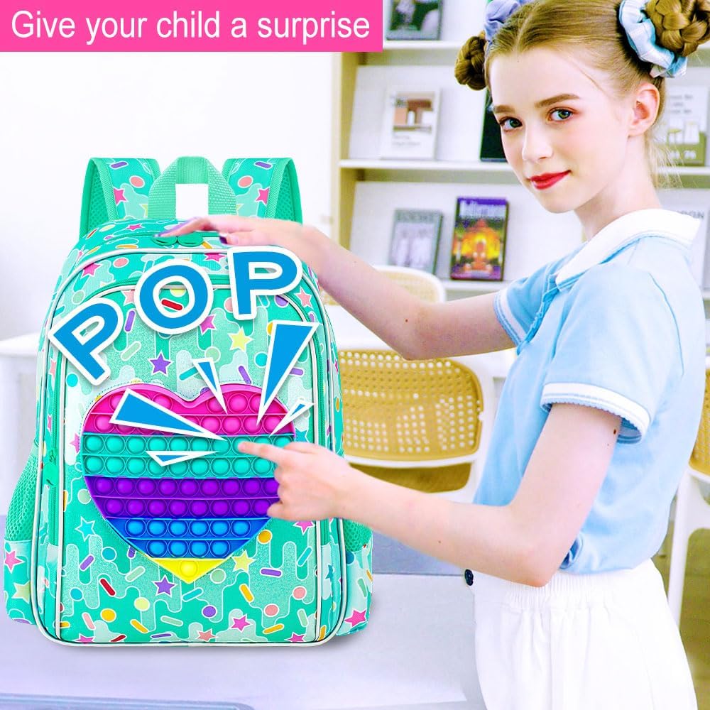 WZLVO Kids Backpack for Girls,Unicorn Mermaid Prechool Elementary Kindergarten School Bookbag and Lunch Box