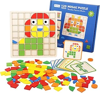 Quebra-cabeça de padrão de mosaico - Brinquedos de quebra-cabeça em mosaico - Brinquedos educativos de com desenho de montagem, brinquedos de descoberta em mosaico 3D, blocos de construção Aferzov