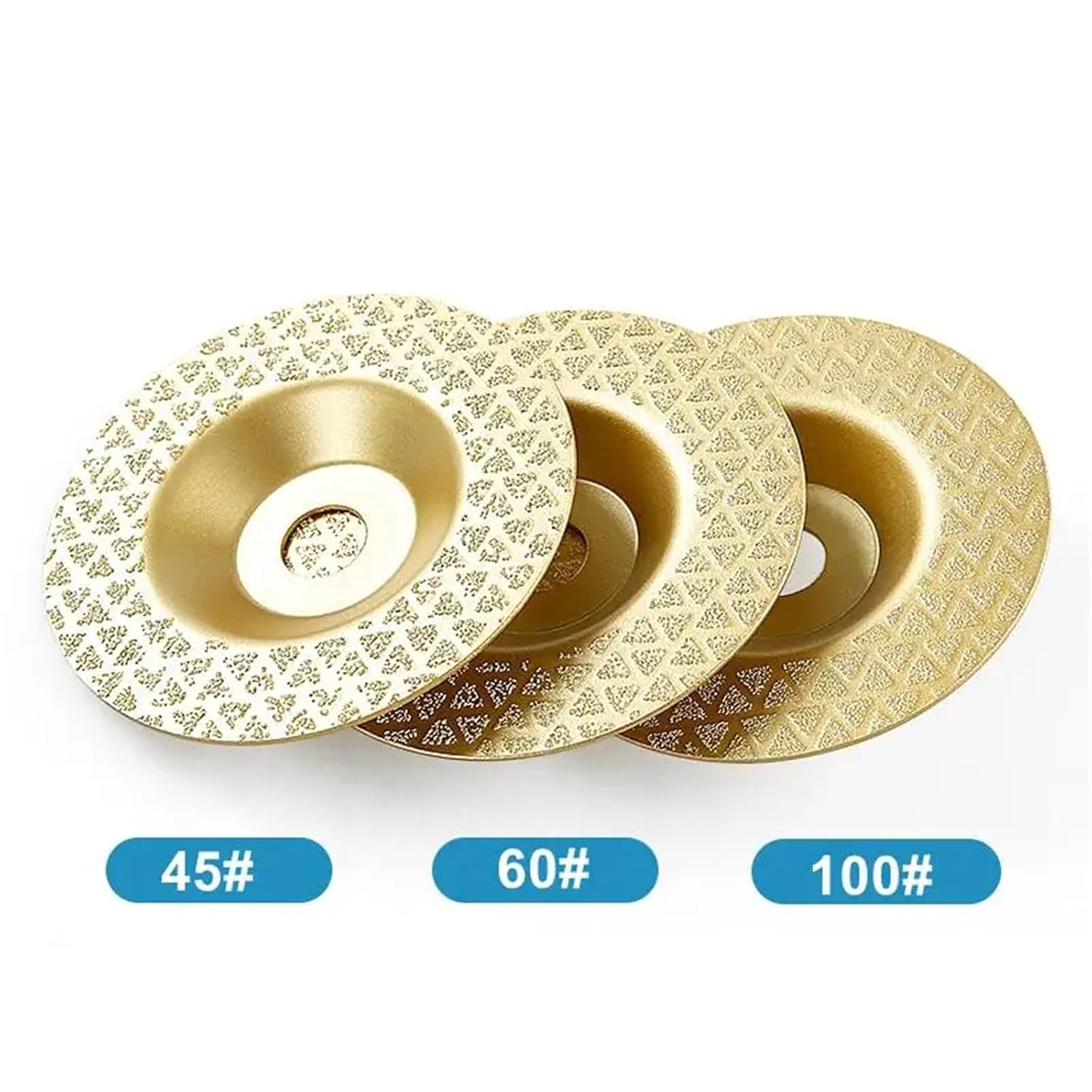 1PC/3PCS 45/60/100# Brazed Diamond Star Bowl Grinding Plate Wet Dry Use Marble Granite Trimming Angle Grinder Polishing Disc(45 60 100 grit)