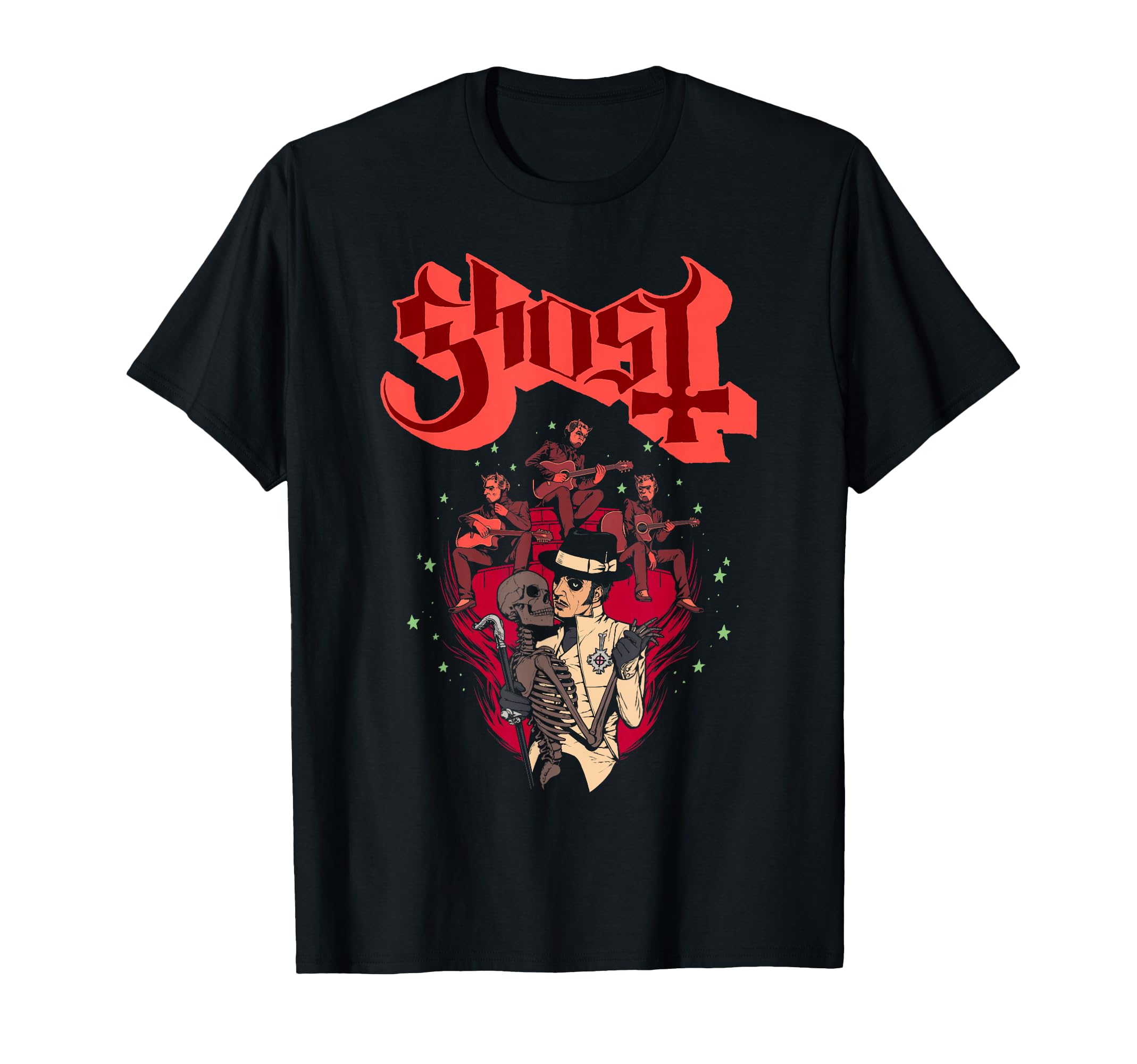 Amazon.com: Ghost Skeleton Bandstand T-Shirt