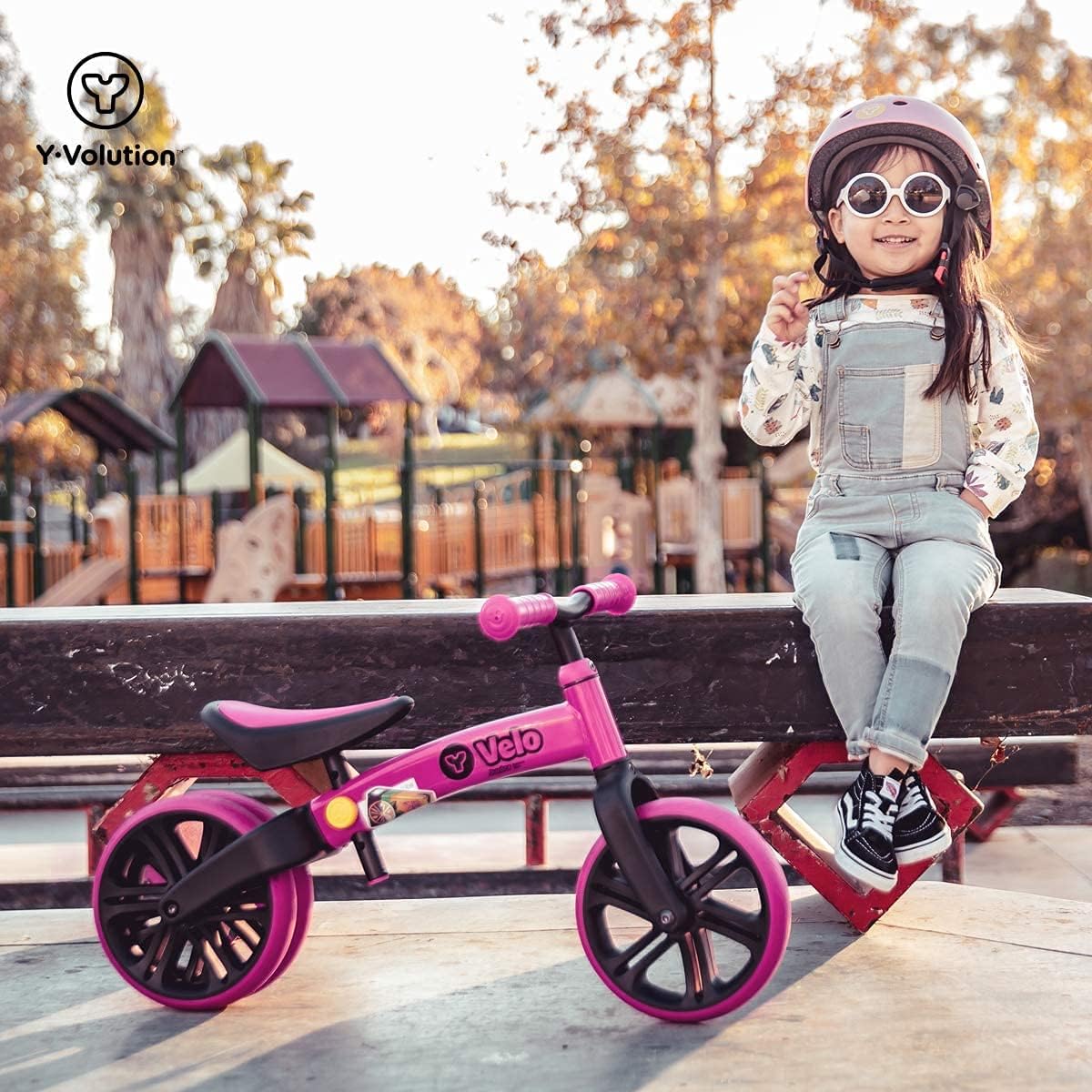 Yvolution Y Velo Toddler Balance Bike | 9" No-Pedal Learning Bike for Kids Age 18 Months-5 Years (Pink2) : Toys & Games