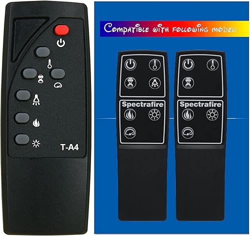 Miniatura 2 de Compatible con Twin Star ChimneyFree ClassicFlame Dura Flame Calentador de chimenea con control remoto infrarrojo 2311310GRA 2511310GRA 2611310GRA