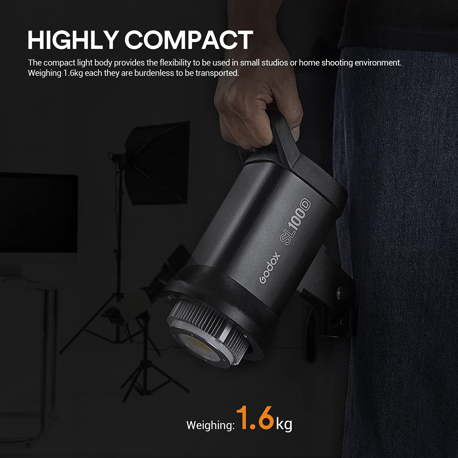 GODOX SL100D Luce Video LED 100W 5600K CRI96 TLCI97 Studio Light | Uscita Continua, 8 Modalità FX, Bowens Mount, per Video di Youtube Pubblicità e Scene Di Movimento Lento