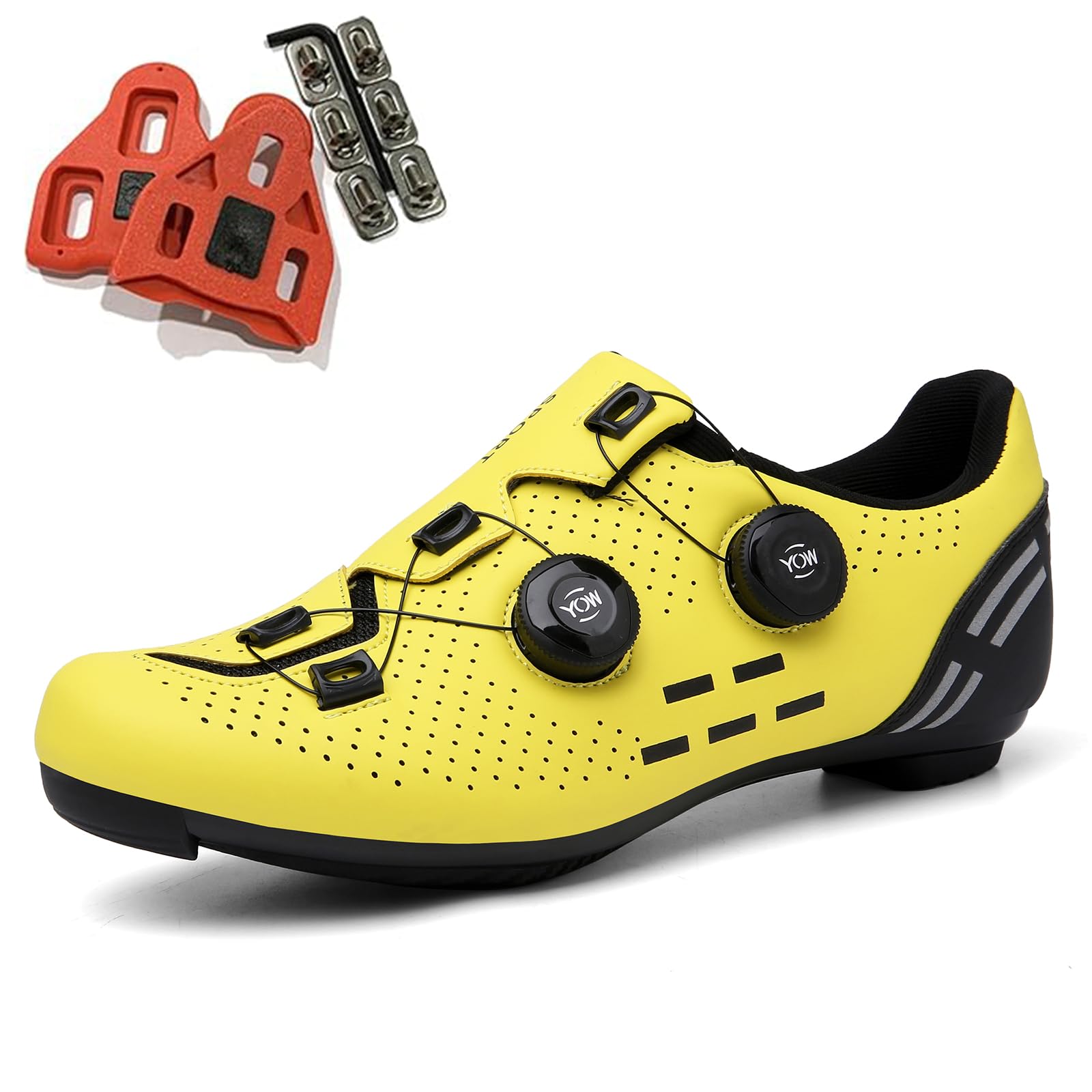 SDEQA Fahrradschuhe Herren Radschuhe Rennrad Schuhe Kompatibel mit Peloton Look SPD SPD-SL Delta Lock Pedal Atmungsaktive Radsportschuhe Reitschuhe