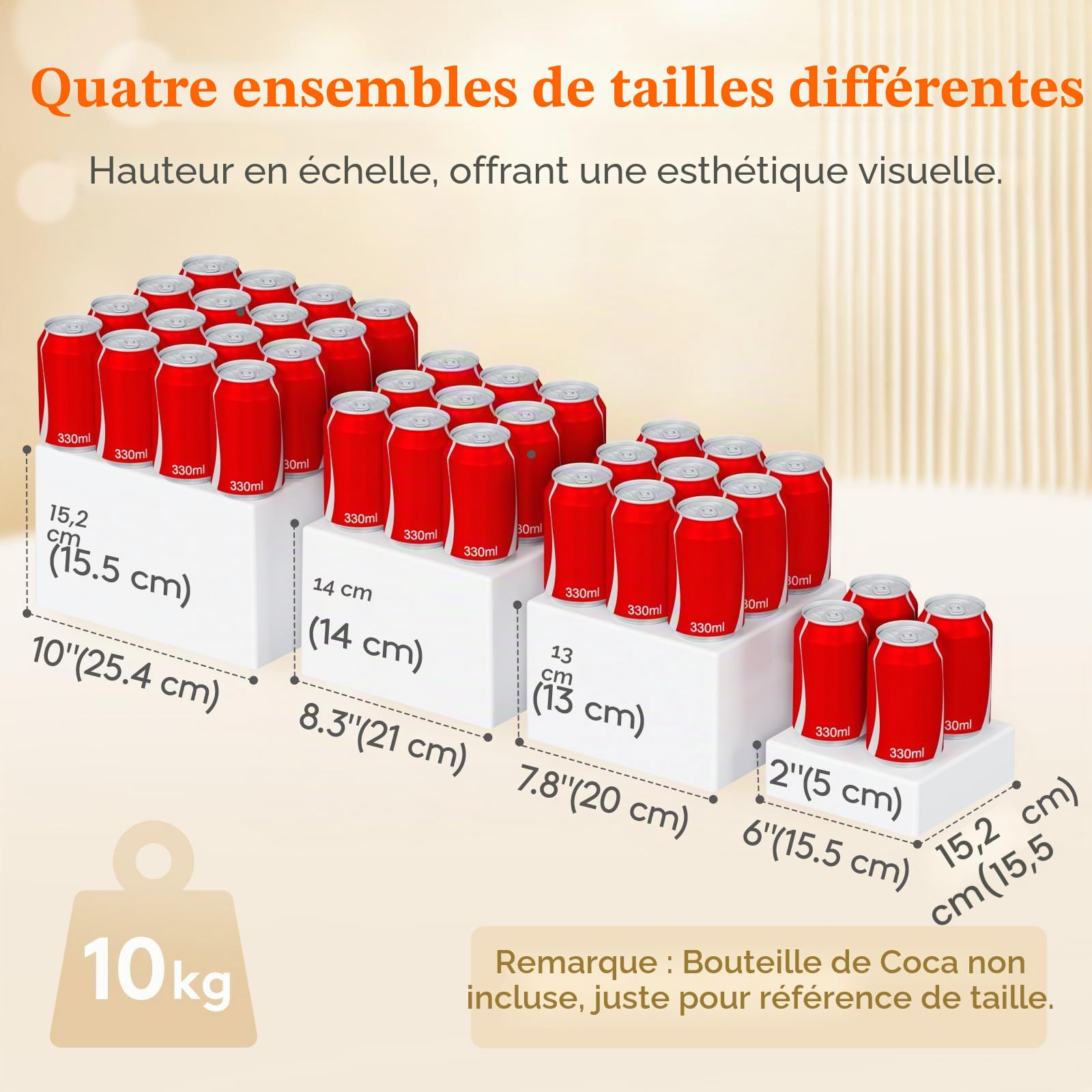 Lifewit Cube Presentoir Buffet, Présentoir Aperitif Buffet en Plastique, Supports pour Cupcakes pour Buffets, Mariages, Fêtes, Blanc, Lot de 5 (16/18/20/21/25 cm)