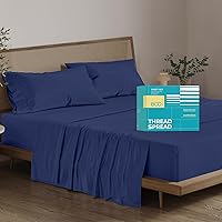 Vista 9 de Thread Spread - Juego de sábanas de 100% algodón egipcio con tejido de satén de 800 hilos de la colección Exotic Hotel, color blanco y marfil