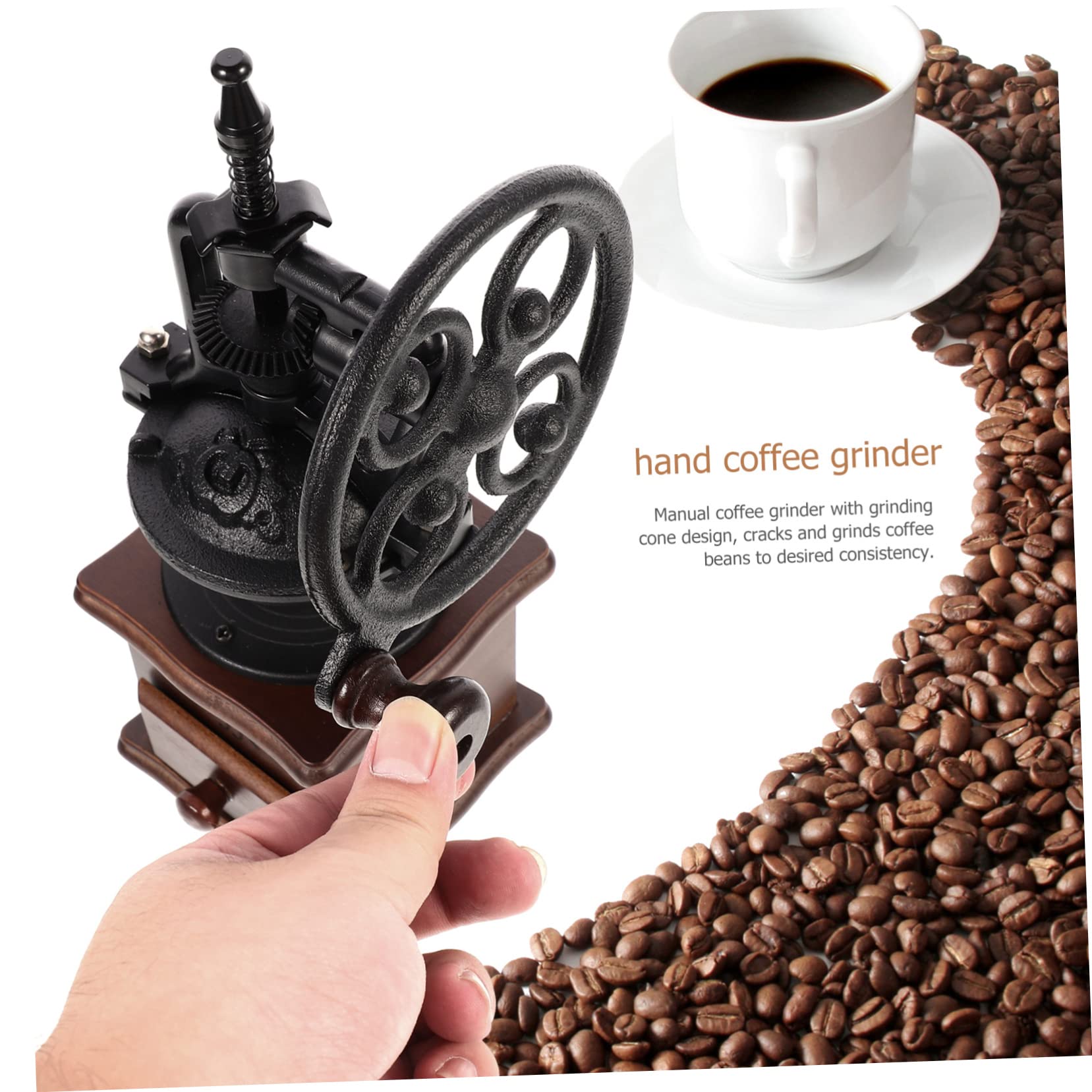 SHOWERORO De Café Manivela Portátil Para Granos De Café y Pimienta Manual De Metal Para Cafetera Casa o Cocina