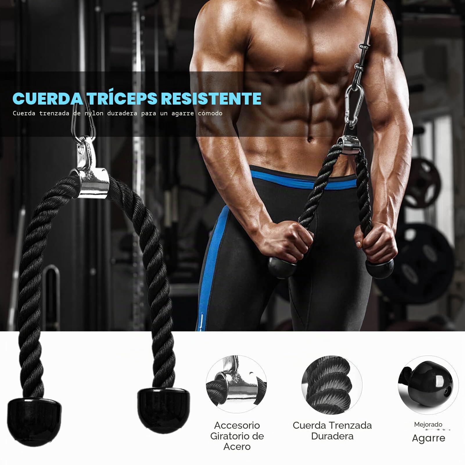 Polea Gym Casa, DIY Poleas Gimnasio Tríceps Polea Maquina Musculacion Entrenamiento Pecho Espalda Sistema de Poleas Gimnasio Casa