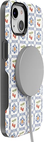 Vista 736 de Casely Funda para iPhone 13 Compatible con MagSafe Color Splash de medianoche Funda retro abstracta Color de medianoche Splash Abstracto