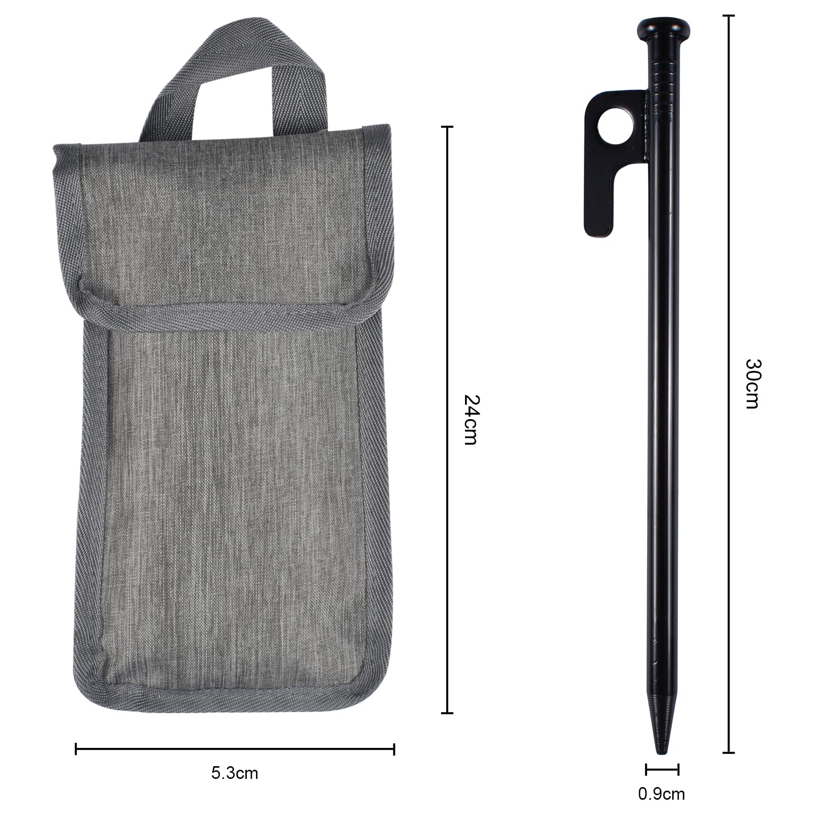 Lot De 12 Piquets De Tente Linwnil En Acier Forgé – 20 Cm, Avec Marteau, Pour Sol Dur Et Rocailleux