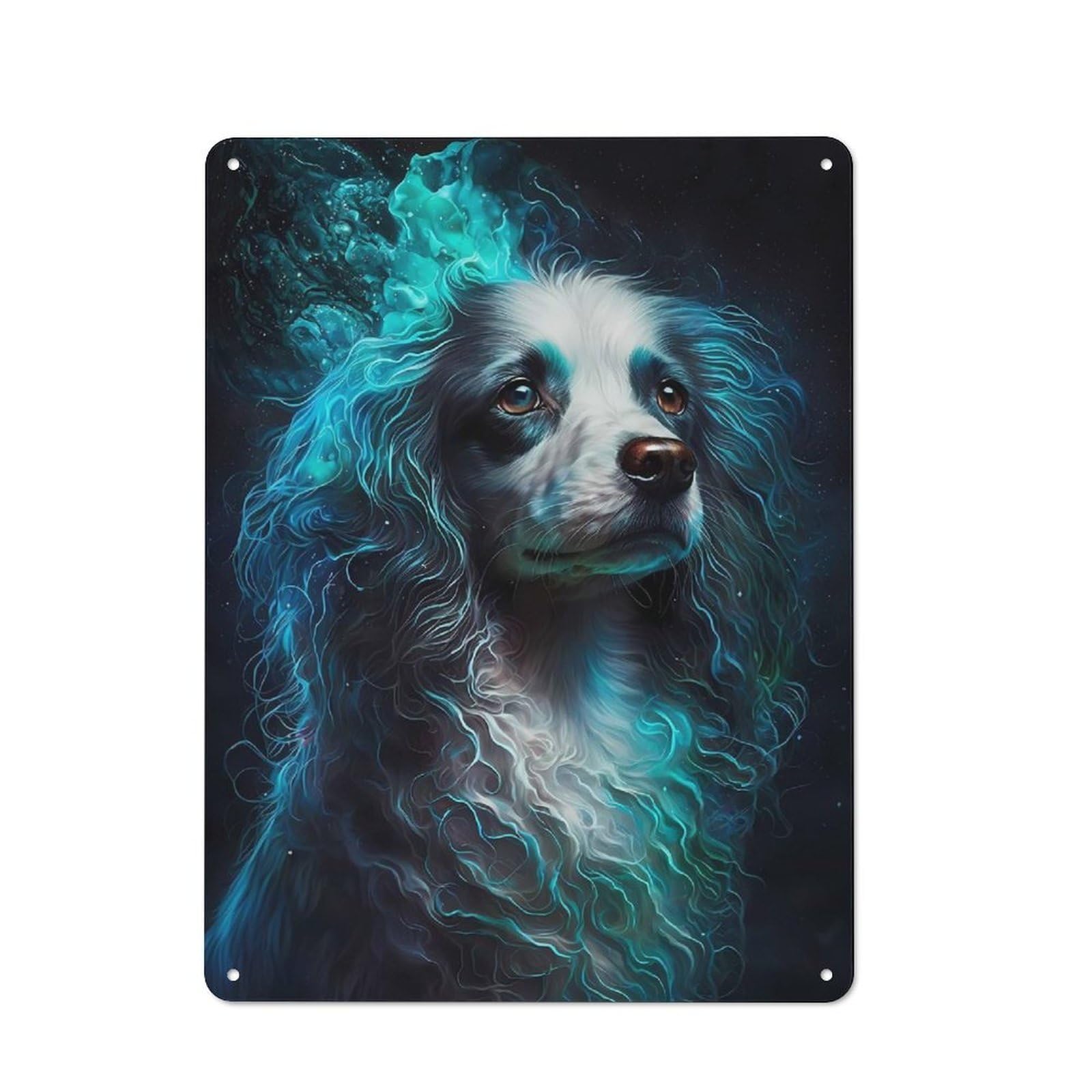 Junmoney Poodle Dog Visionary Industrial Industrial Metal Sign 40X30cm, Industrial Wall Decor For Workspace, Cafe, Hallway Or Garage