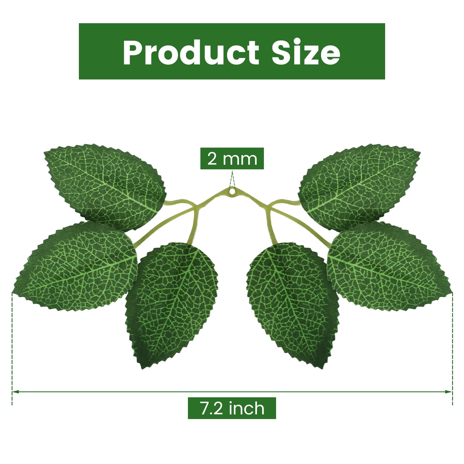 Artificial Green Leaves 35 Pcs Bulk Faux Silk Greenery Fake Rose Flower Leaves